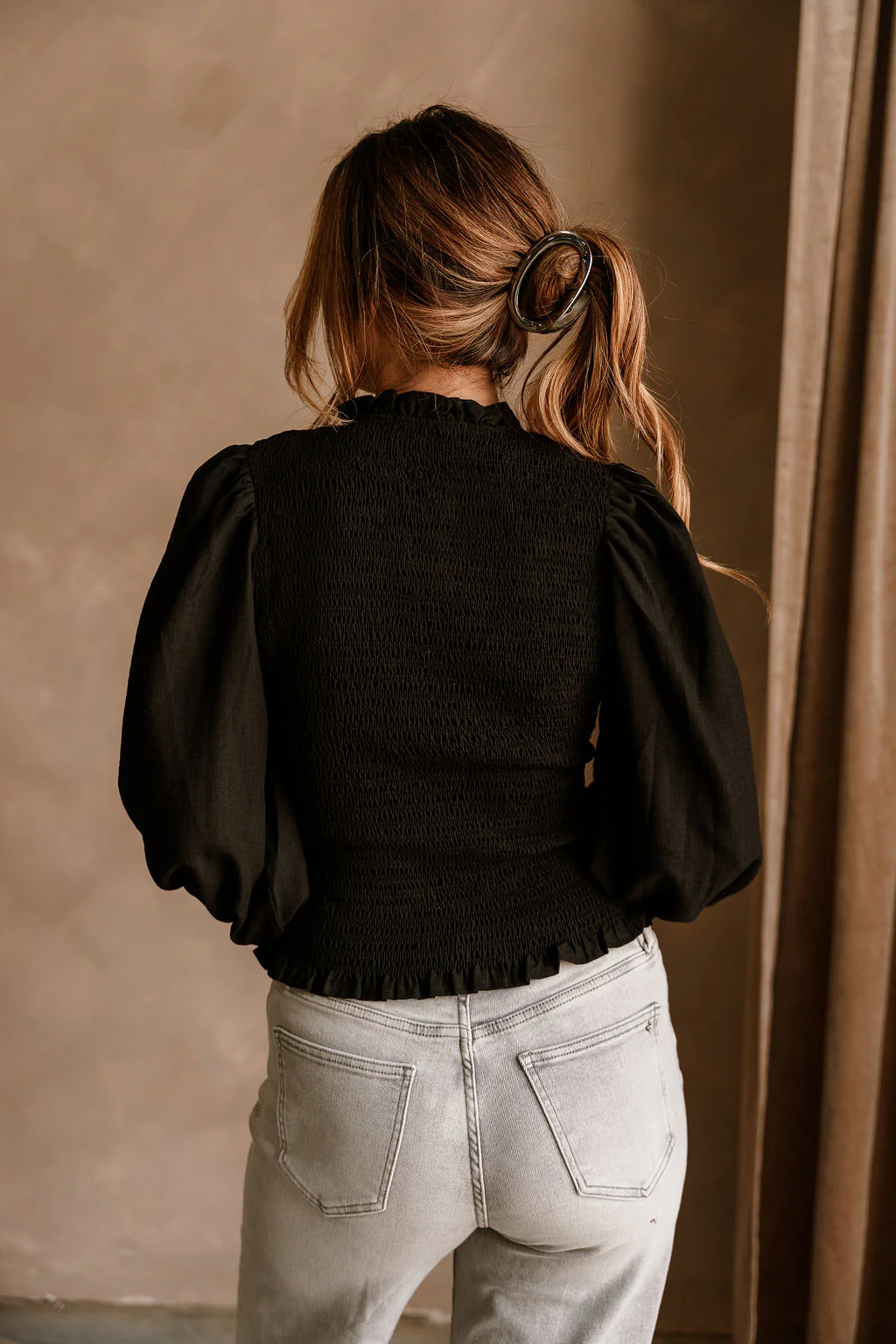 Andrea Black Zip-Up Top - Image 4