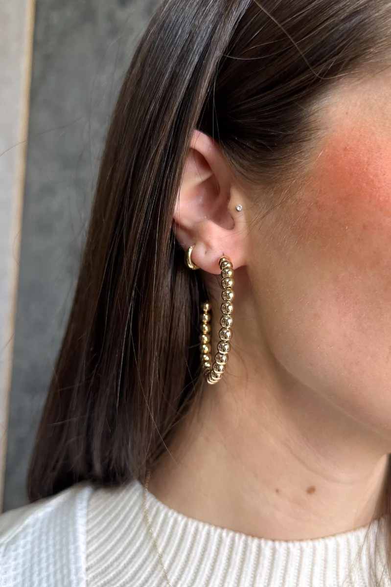 Angela Gold Beads Open Hoop - Image 2