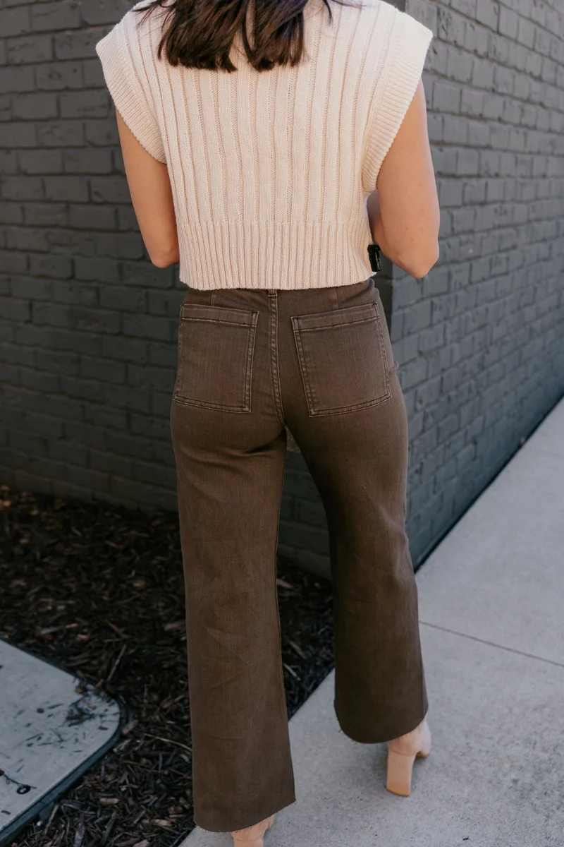 Angelina Brown High-Waisted Wide Leg Pants - Image 6