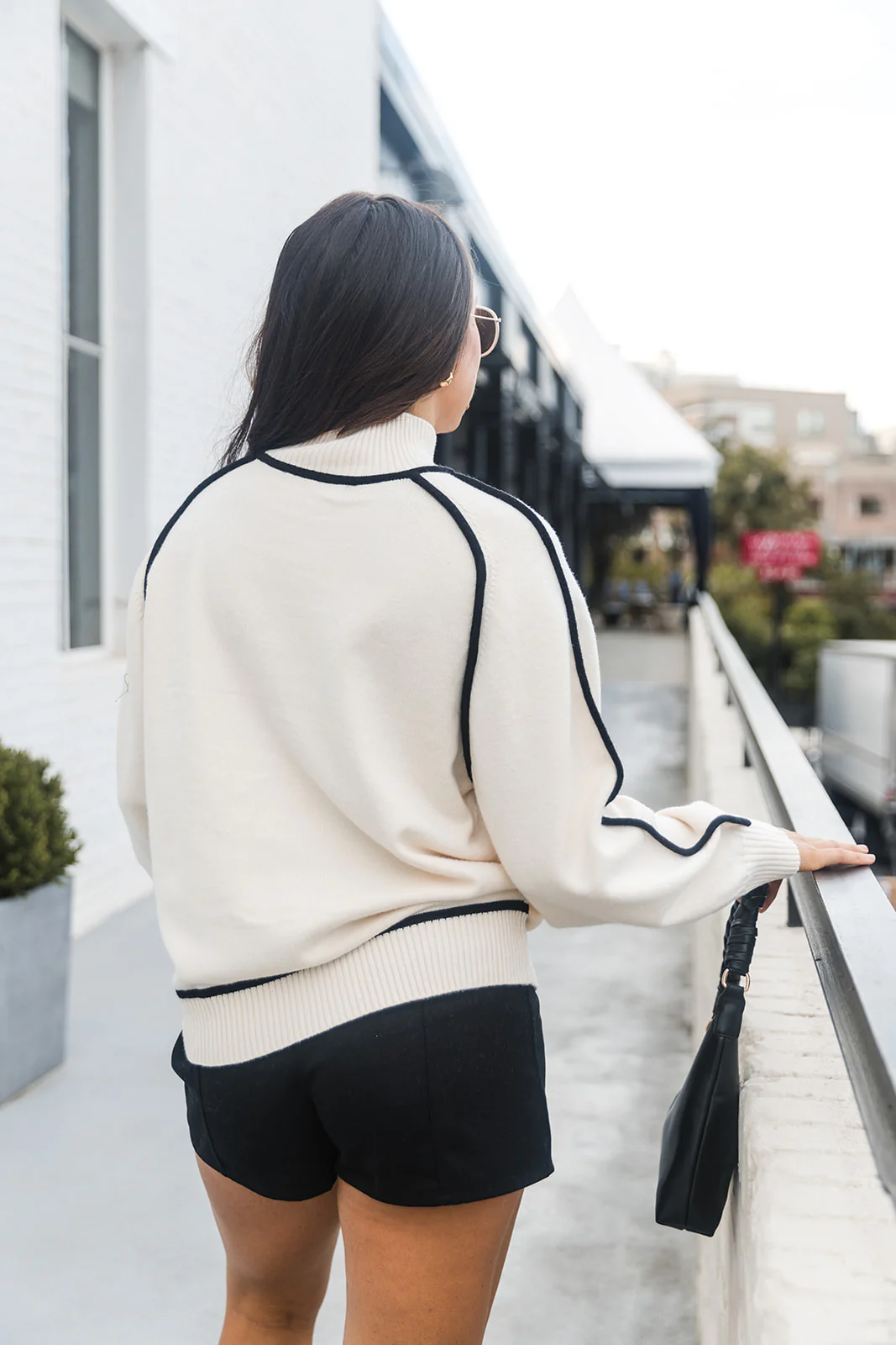 Anya Cream & Black Mock Neck Sweater - Image 5