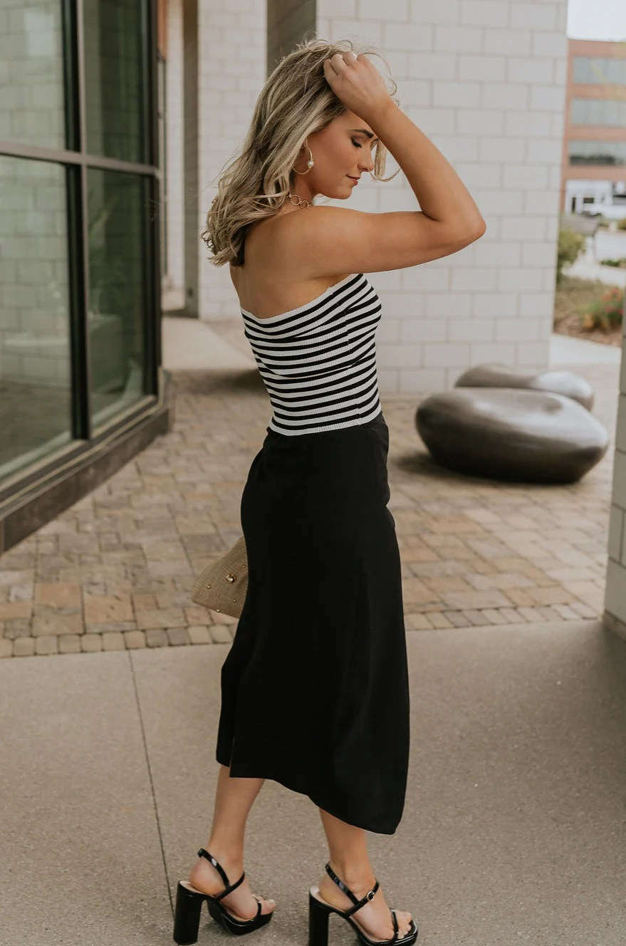 Arabella Black Wrap Midi Skirt - Image 6