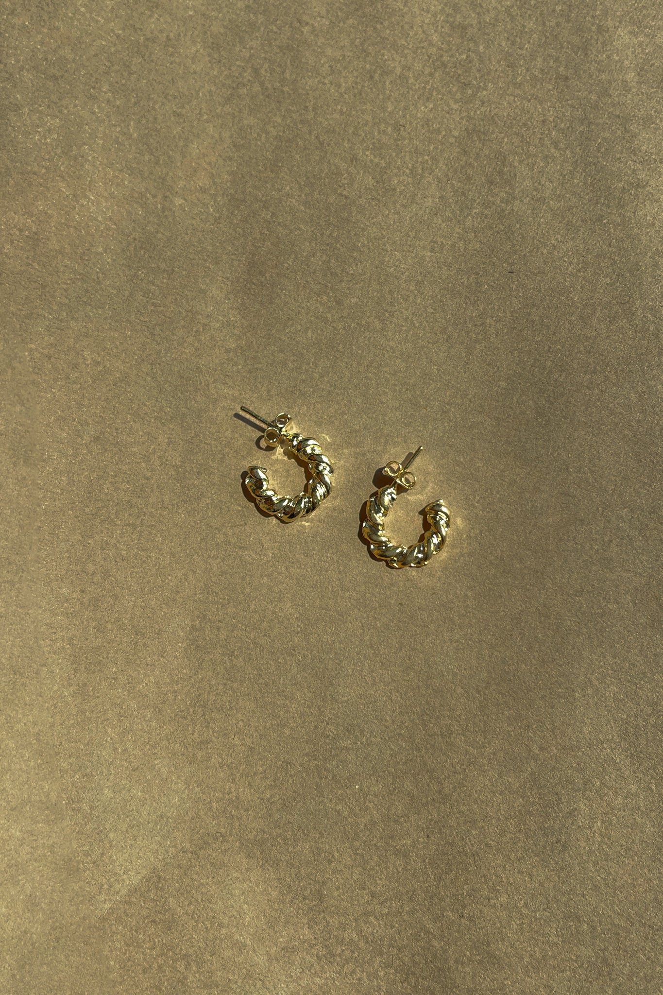 Aria Gold Mini Twisted Hoop Earring - Image 2