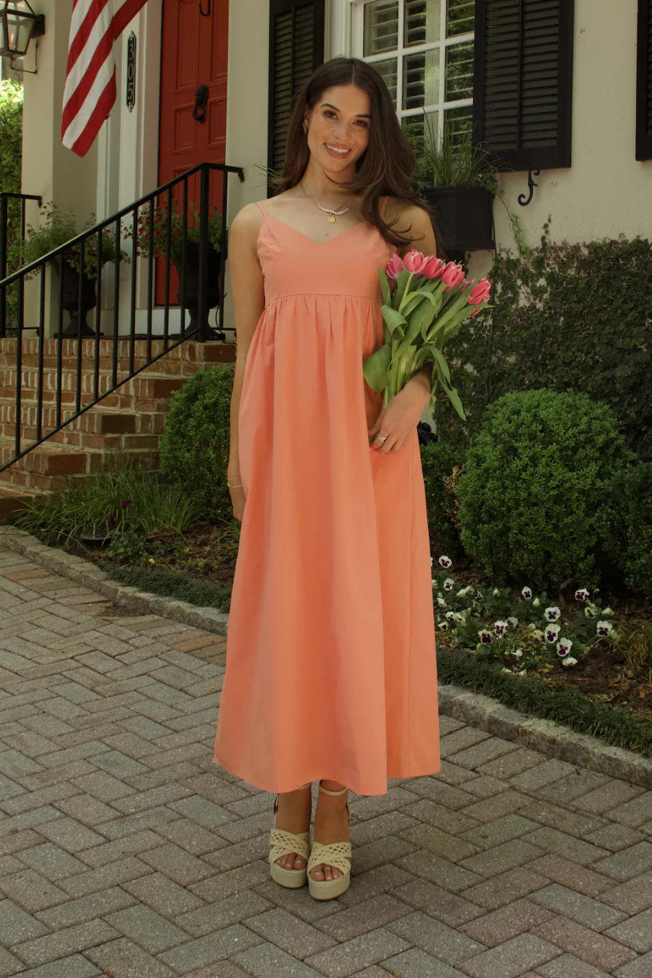 Aria Peach Midi Dress - Image 3