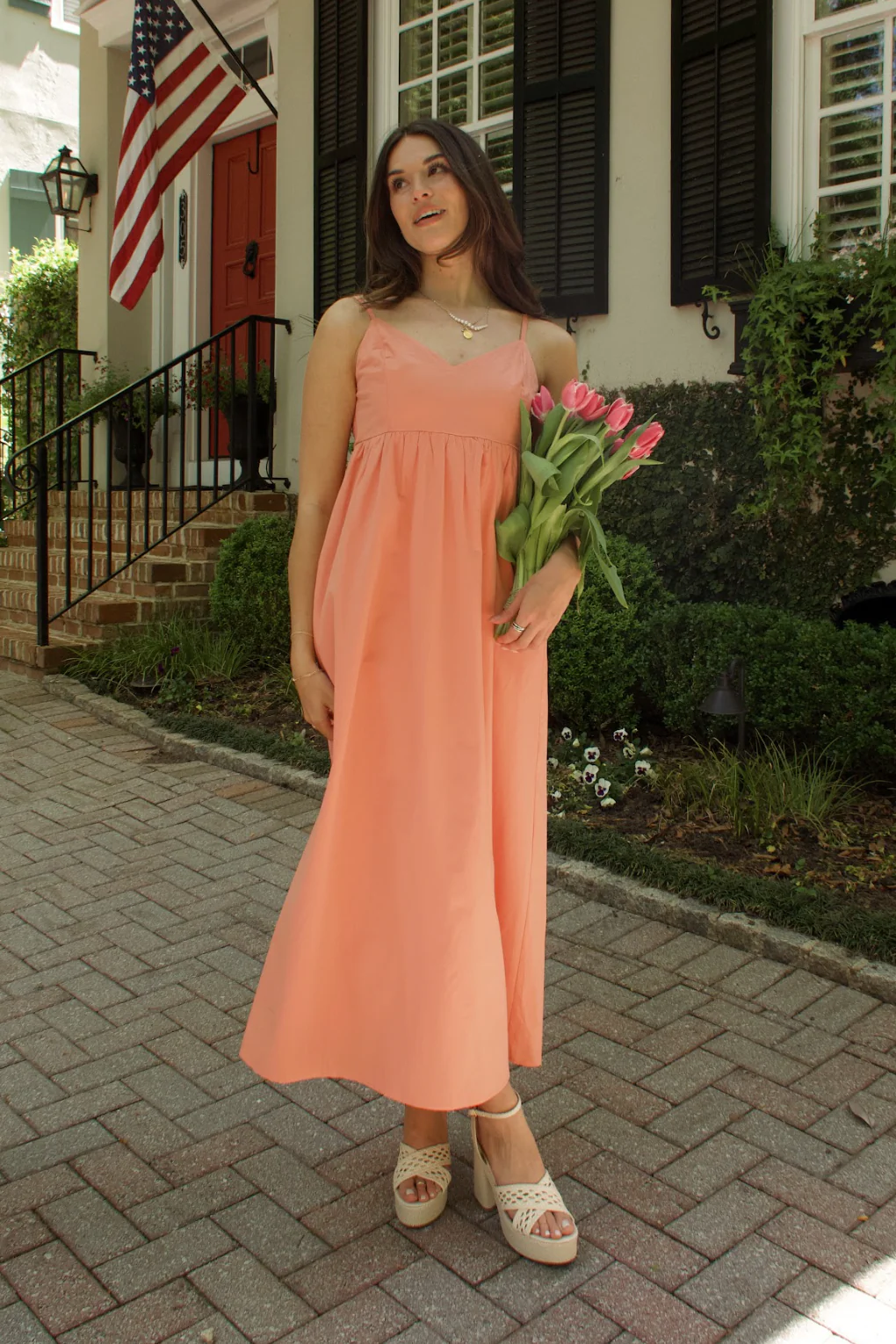 Aria Peach Midi Dress - Image 4