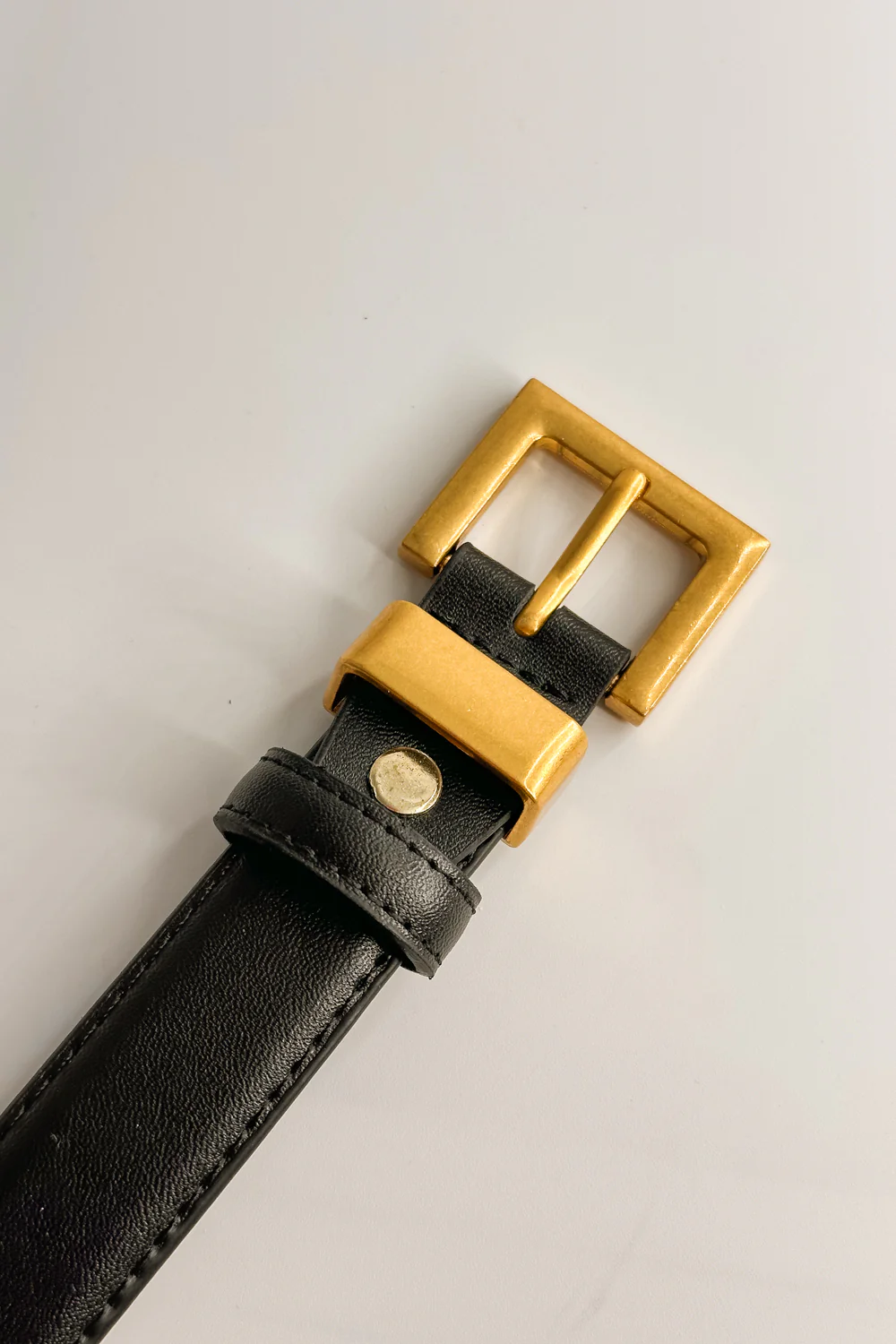Ariana Black Slim Square Buckle Belt - Image 5