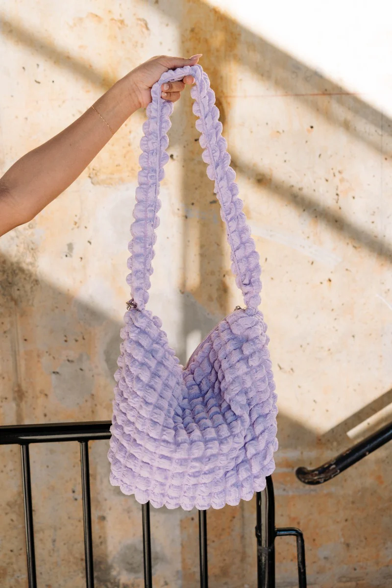 Ashley Bubble Tote Bag in Lilac