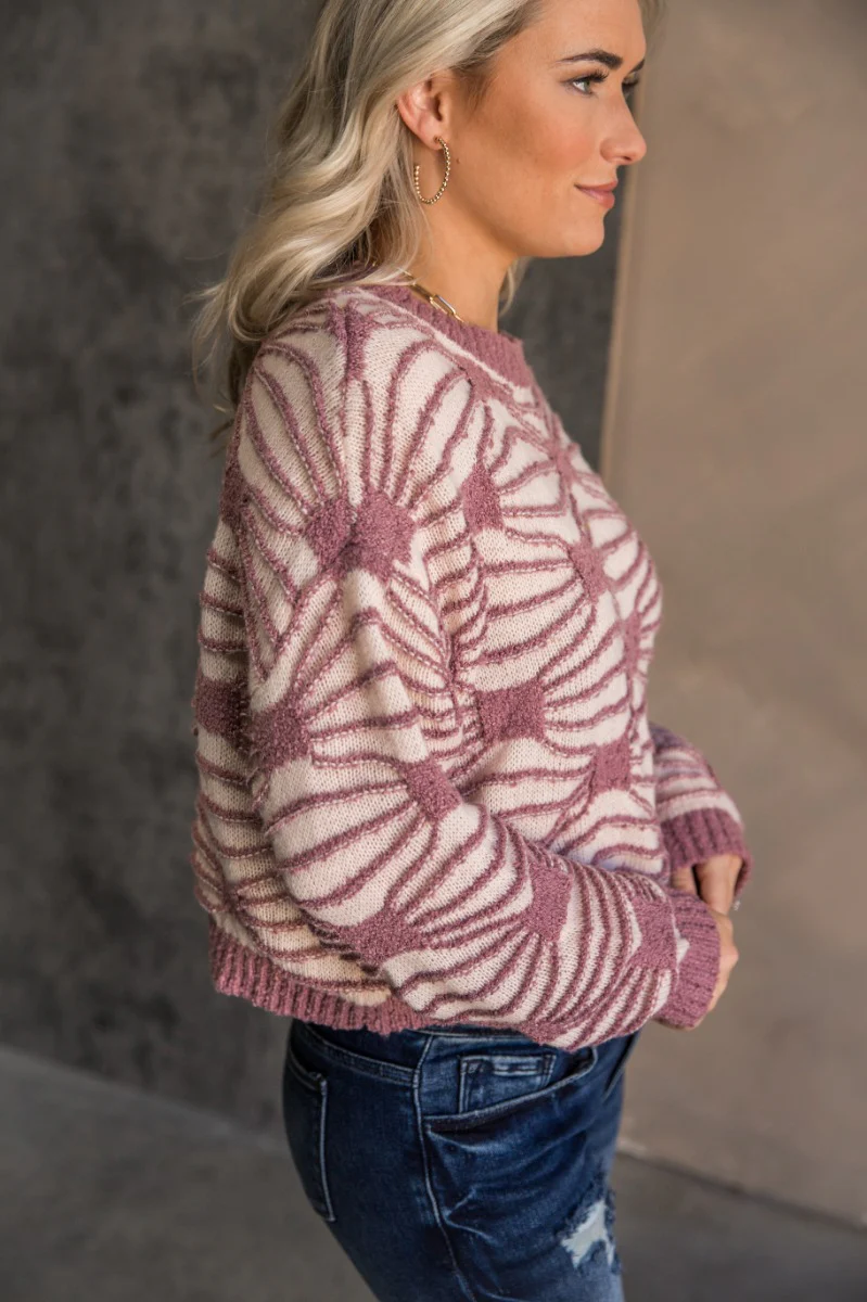 Marley Lilac & Cream Patterned Sweater - Image 4