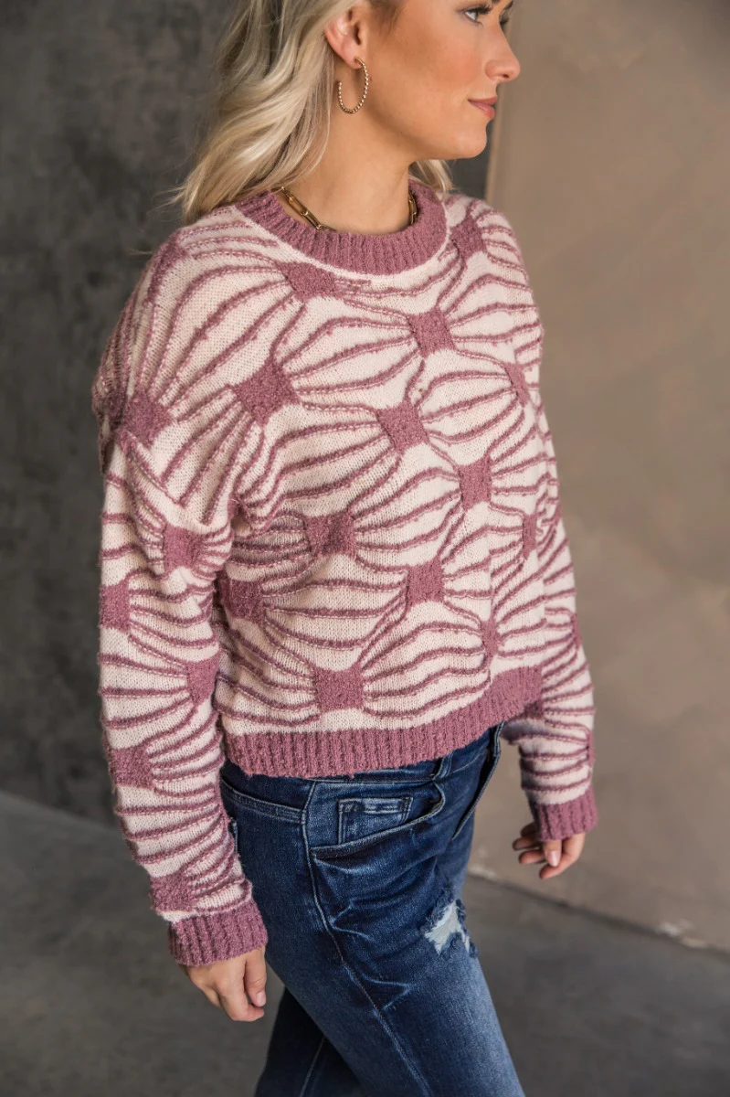 Marley Lilac & Cream Patterned Sweater - Image 5