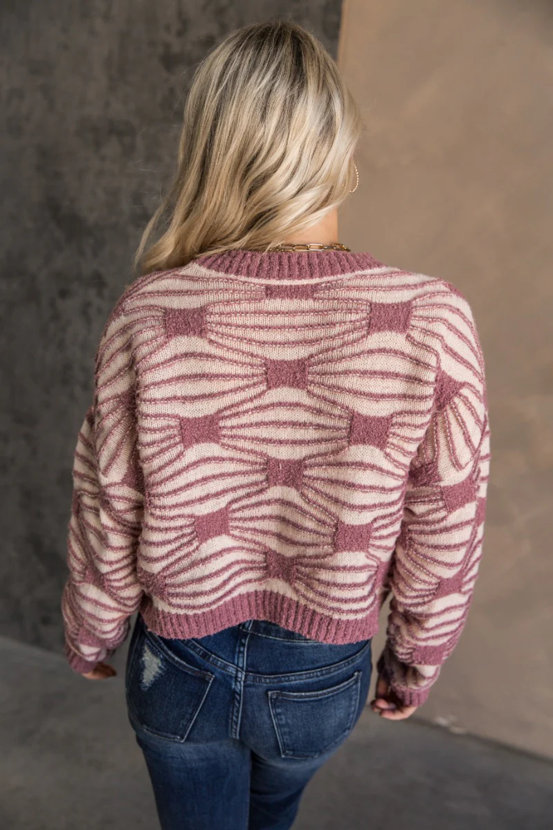 Marley Lilac & Cream Patterned Sweater - Image 7