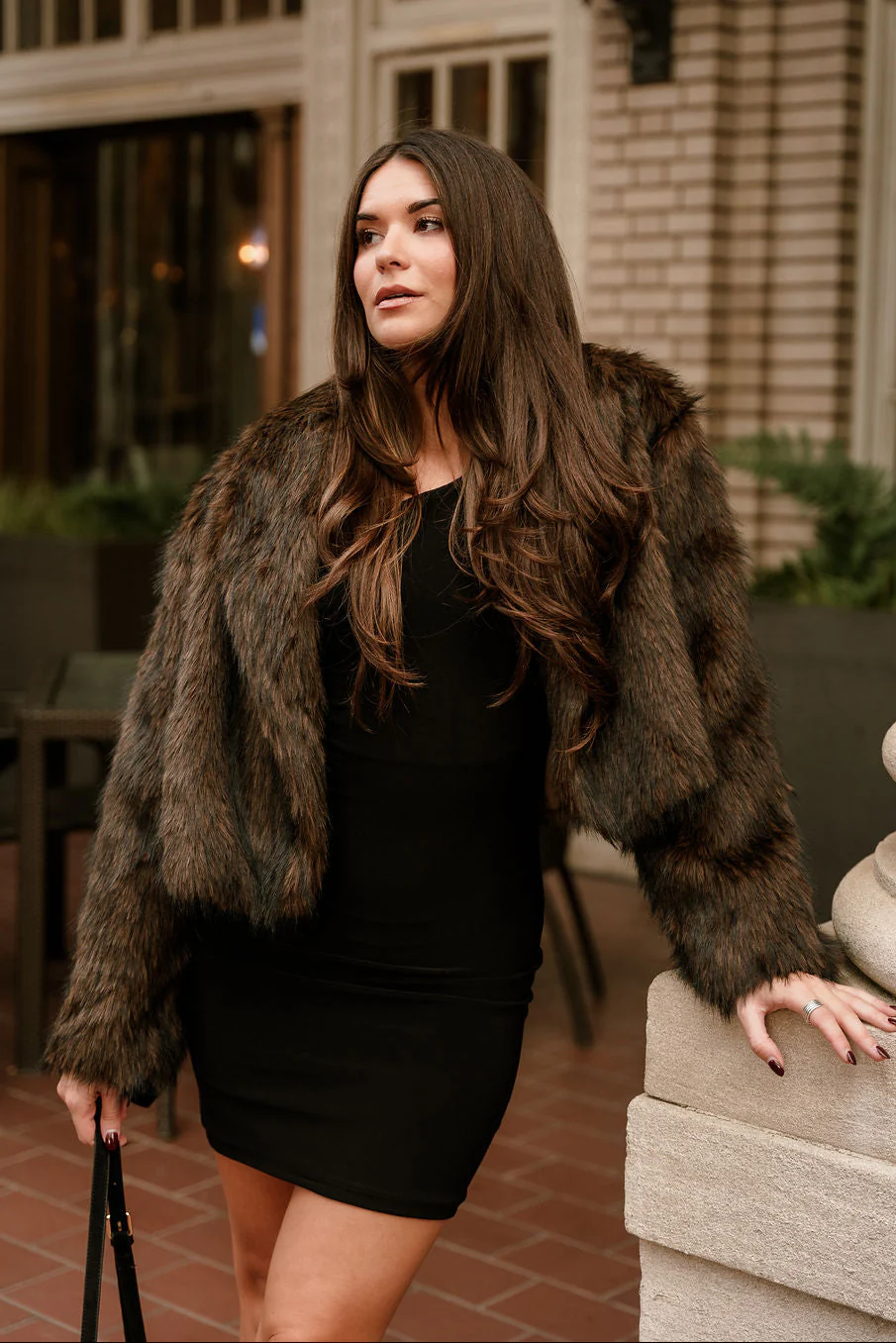 Ashton Black Asymmetric Mini Dress - Image 2