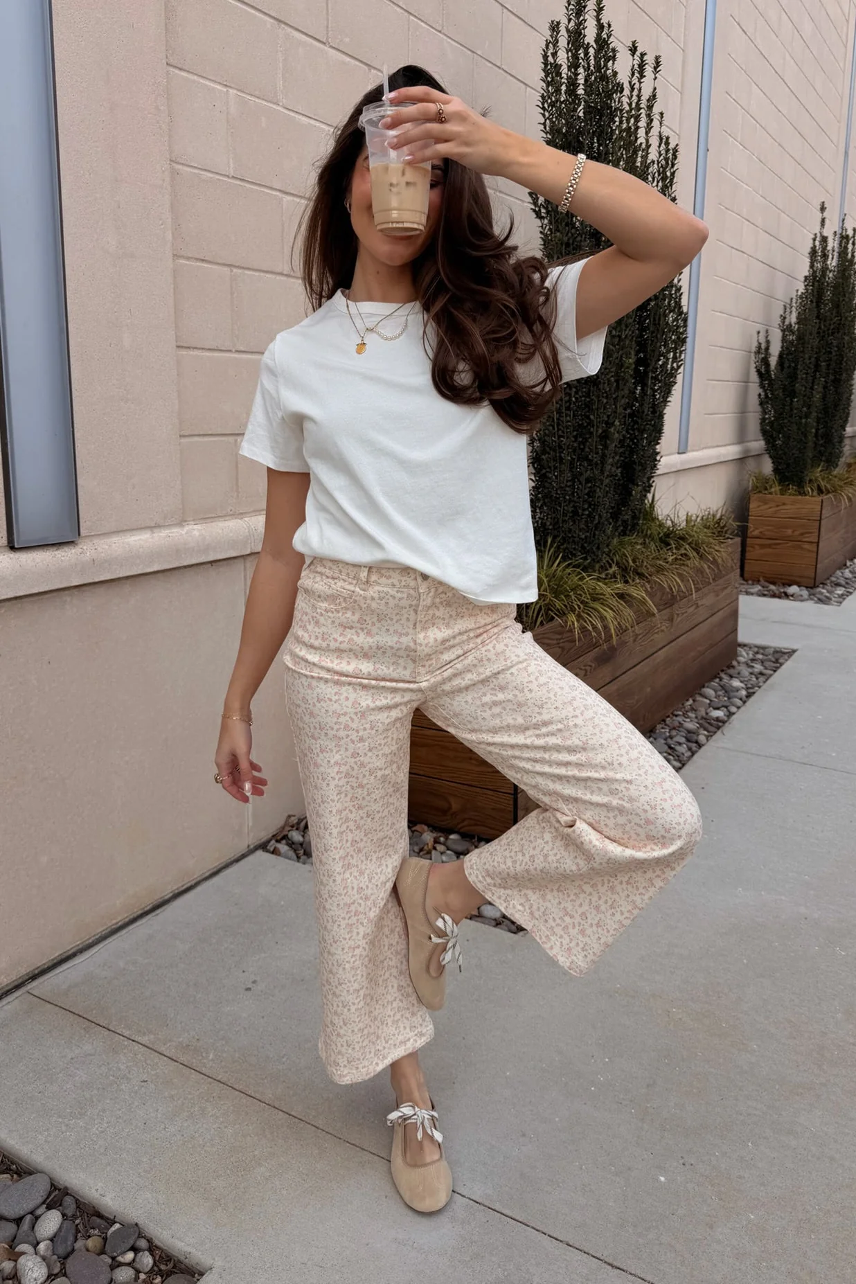 Ashtyn Cream & Pink Floral Pants - Image 4