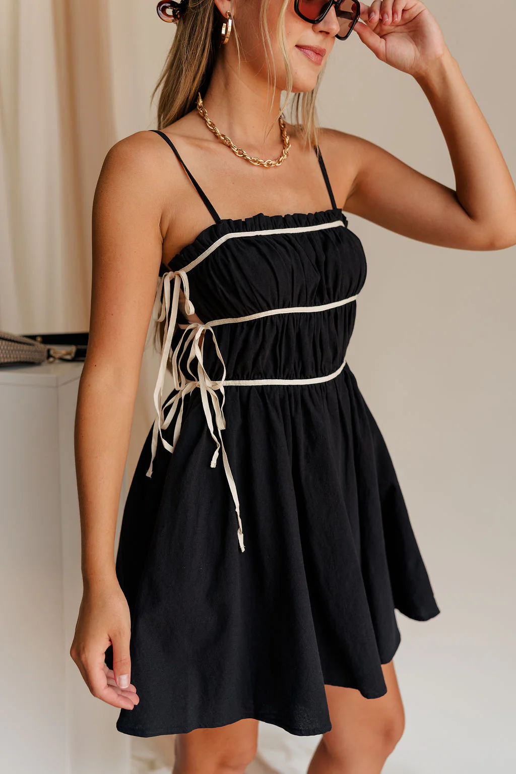 Aspen Black Mini Dress - Image 2
