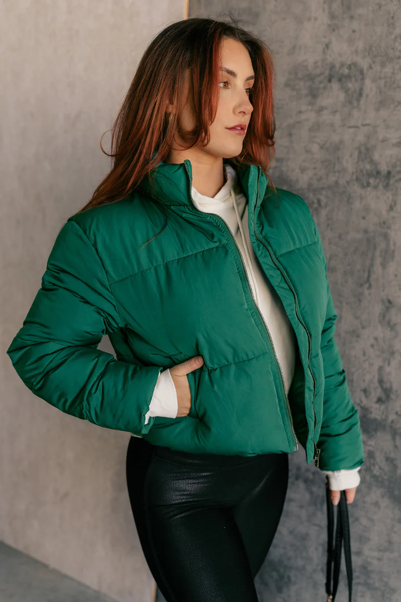 Aspen Pine Green Puffer Long Sleeve Jacket - Image 7