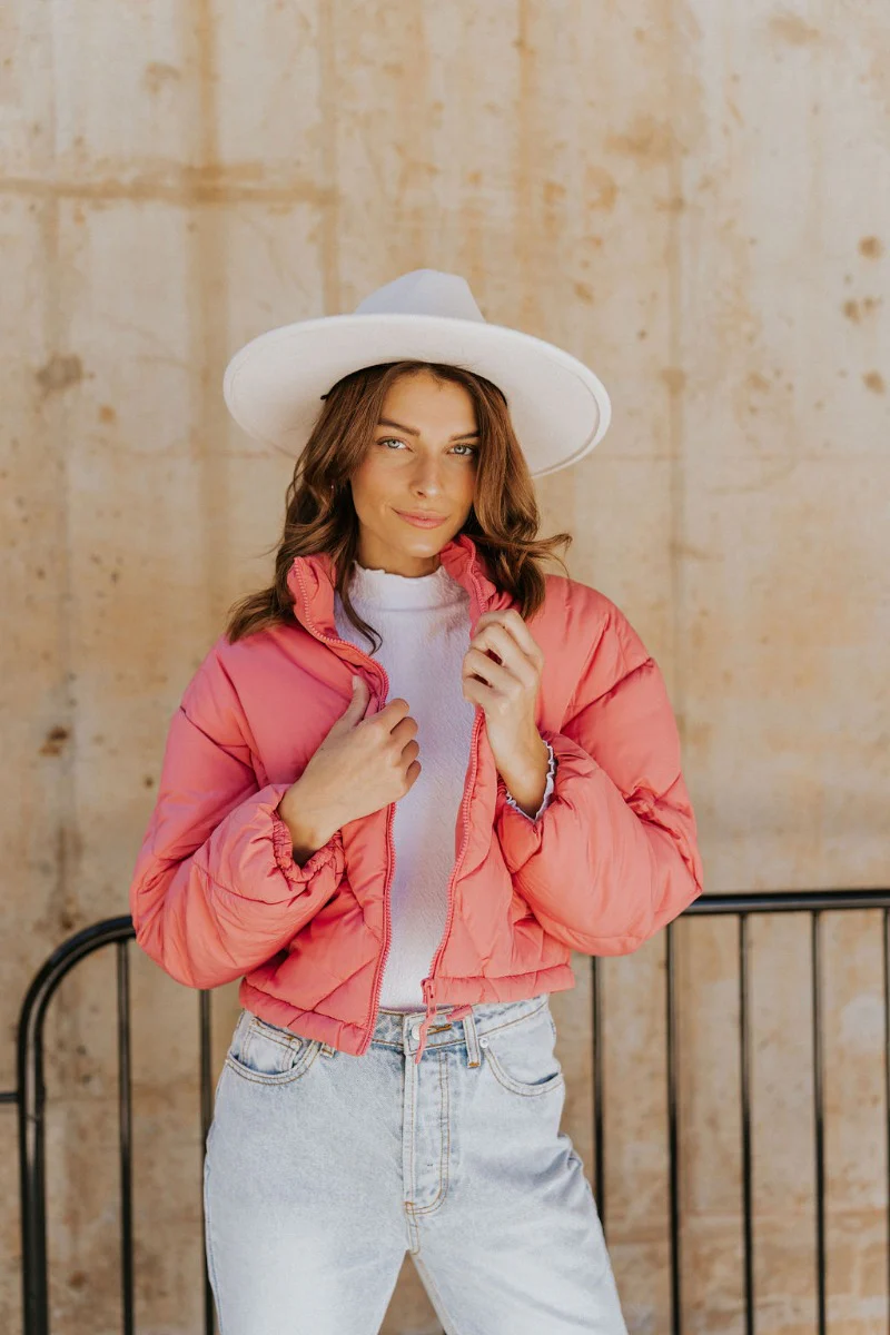 Aspen Puffer Jacket in Pink - Image 2