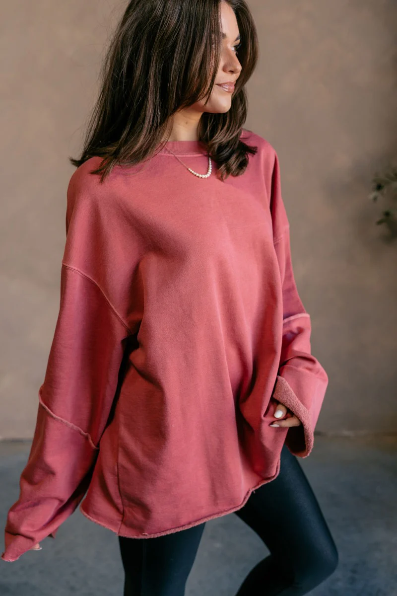 Astro Brick Red Long Sleeve Sweatshirt
