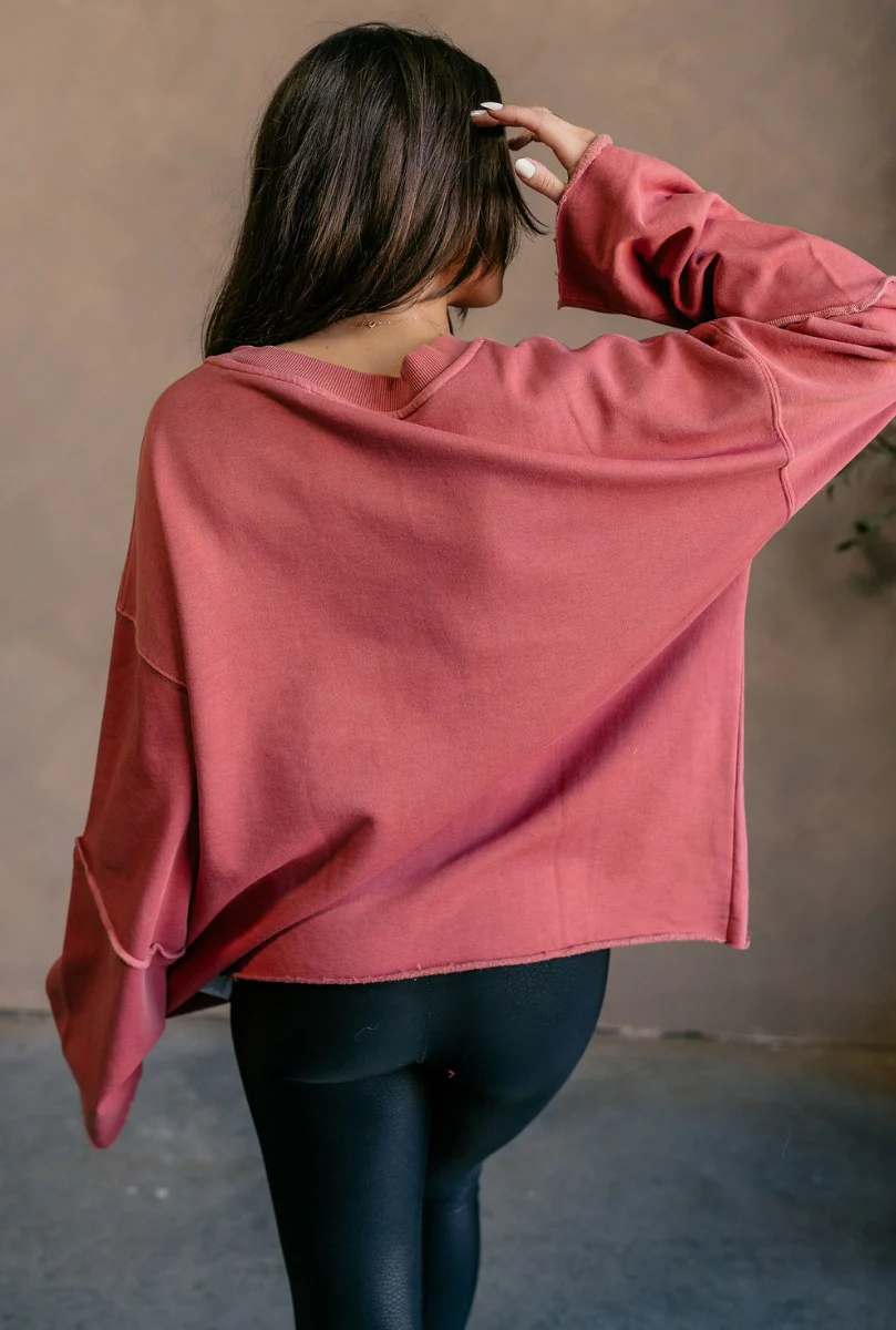 Astro Brick Red Long Sleeve Sweatshirt - Image 6