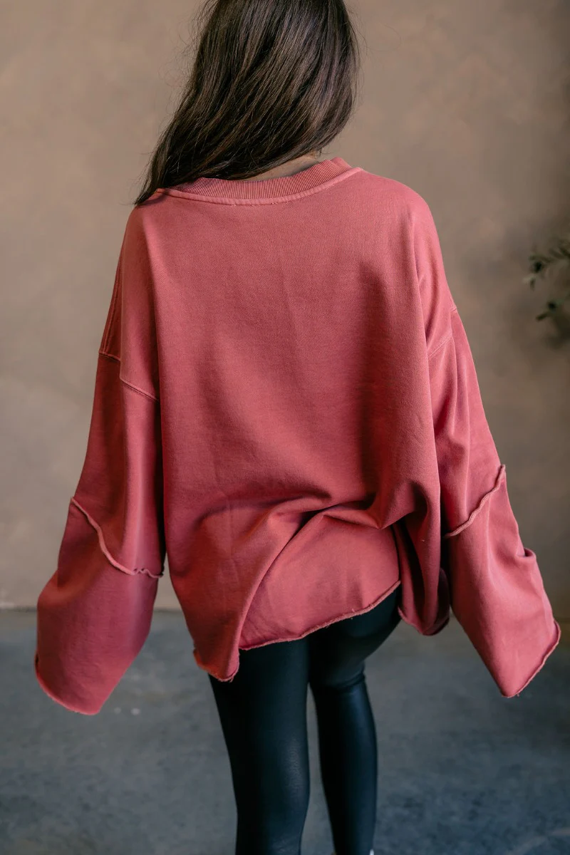 Astro Brick Red Long Sleeve Sweatshirt - Image 7