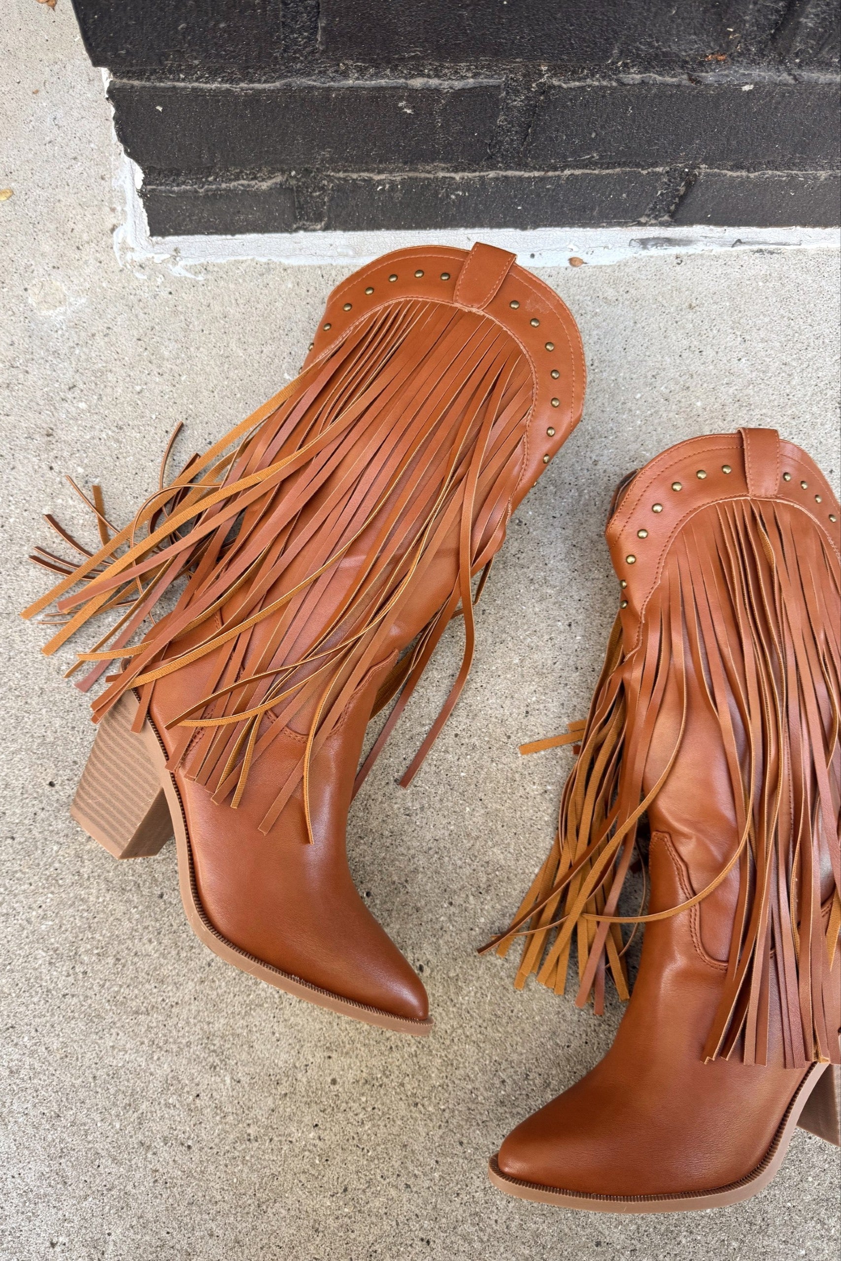 Aubrey Brown Fringe Western Tall Boot - Image 10