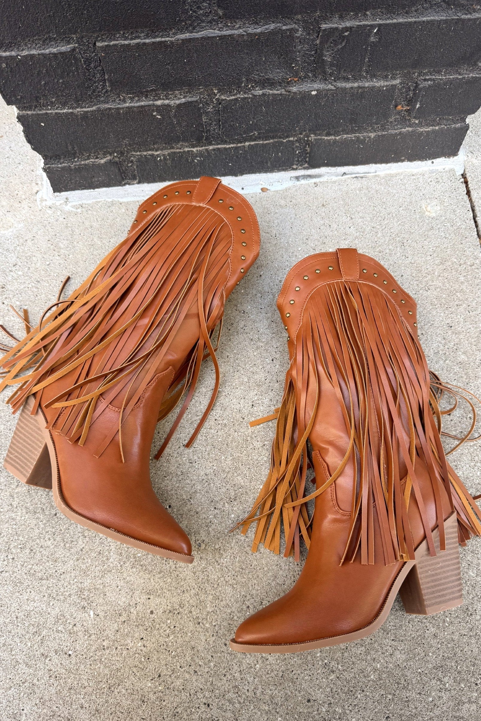 Aubrey Brown Fringe Western Tall Boot - Image 11