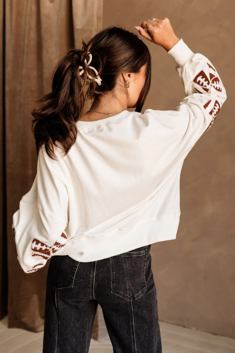 Aubrey Football Sherpa Bow Sweatshirt - Image 6