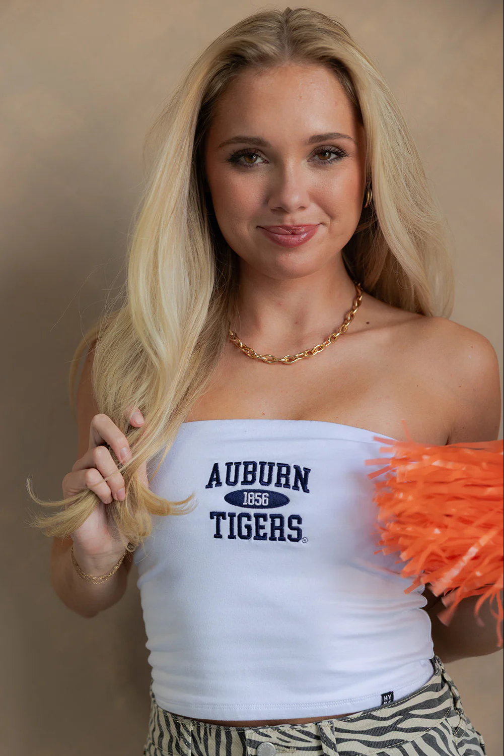 Auburn Tigers White & Navy Tube Top - Image 3