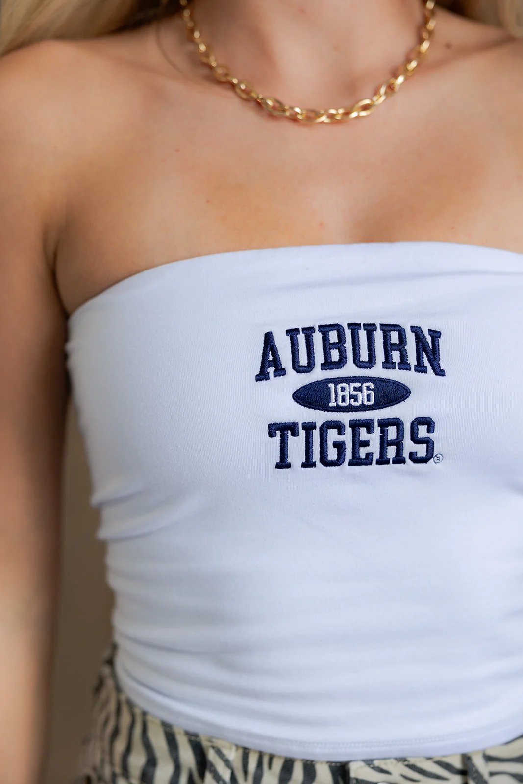 Auburn Tigers White & Navy Tube Top - Image 4