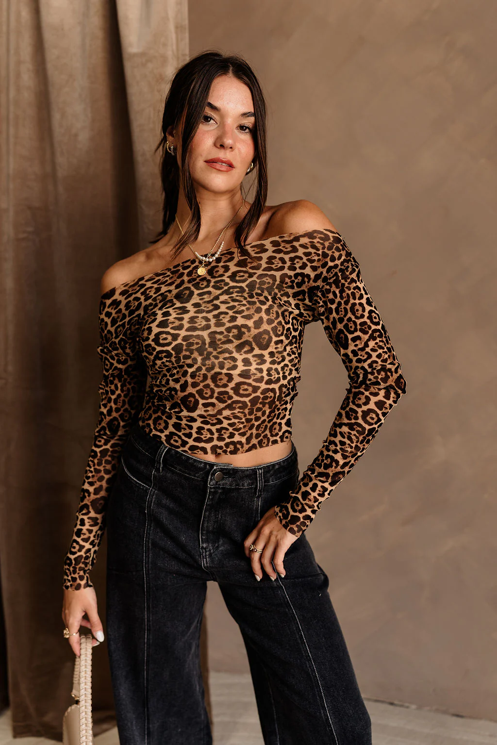 Audrey Leopard Off-The-Shoulder Top - Image 4