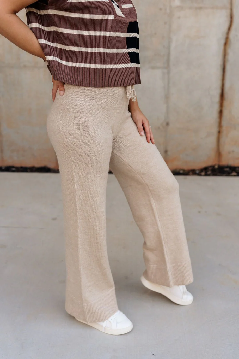 Aurora Beige Knit Pants