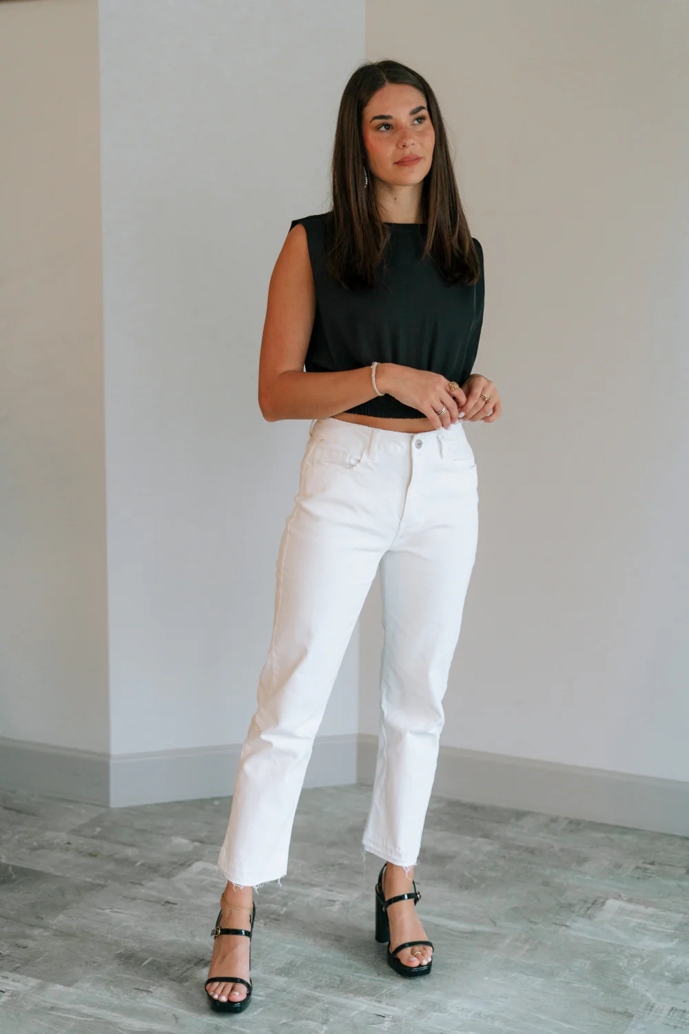 Ayla White Straight Leg Jeans - Image 5