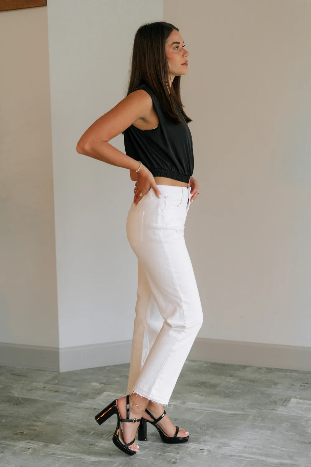Ayla White Straight Leg Jeans - Image 6