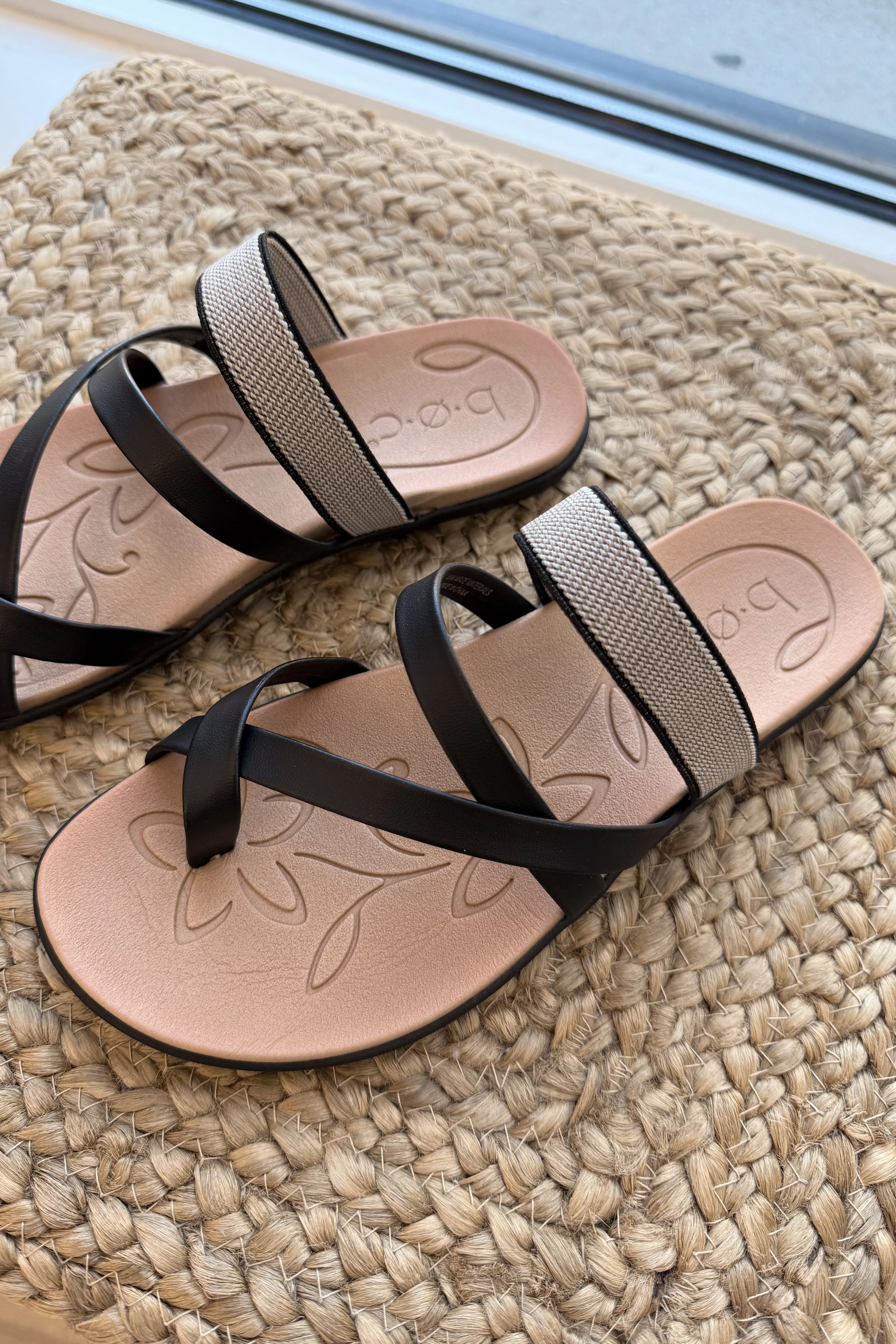B.O.C. Halena Black & Natural Strappy Sandal - Image 3