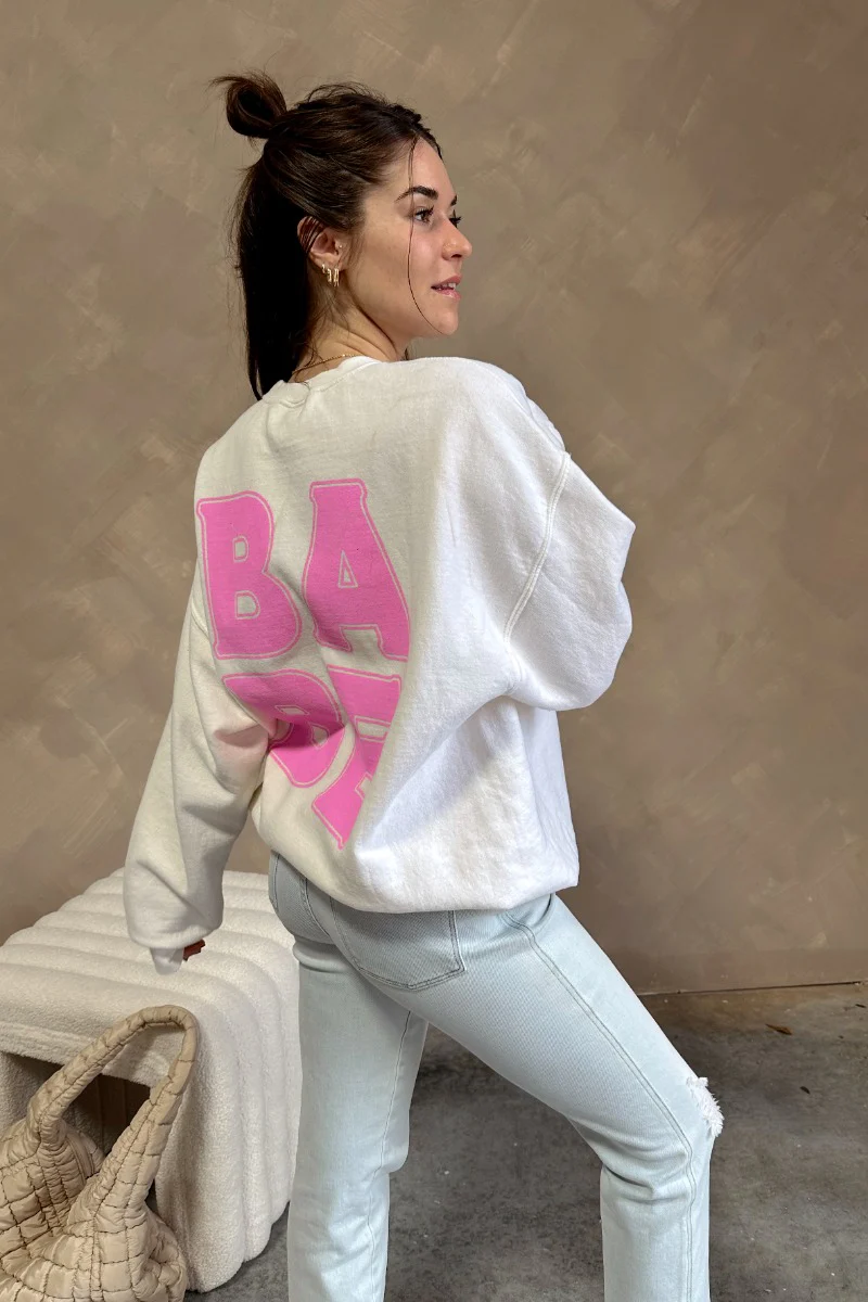 Babe Pink & Cream Long Sleeve Sweatshirt