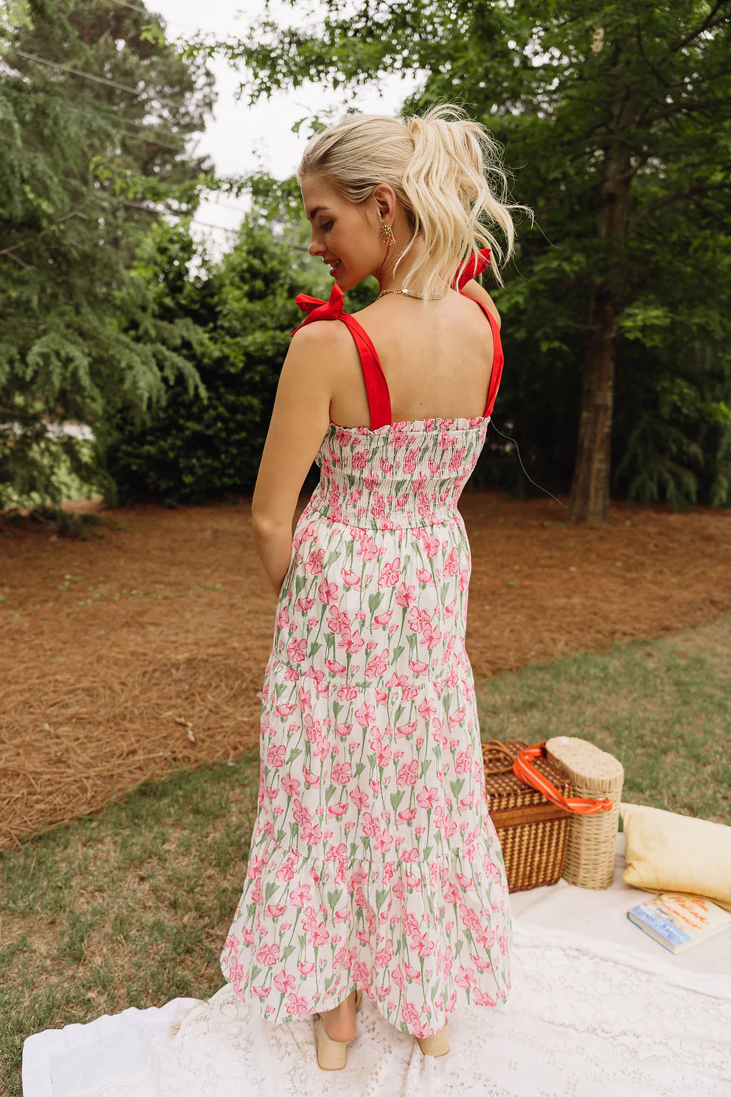 Bailey Floral Tie Strap Midi Dress - Image 7