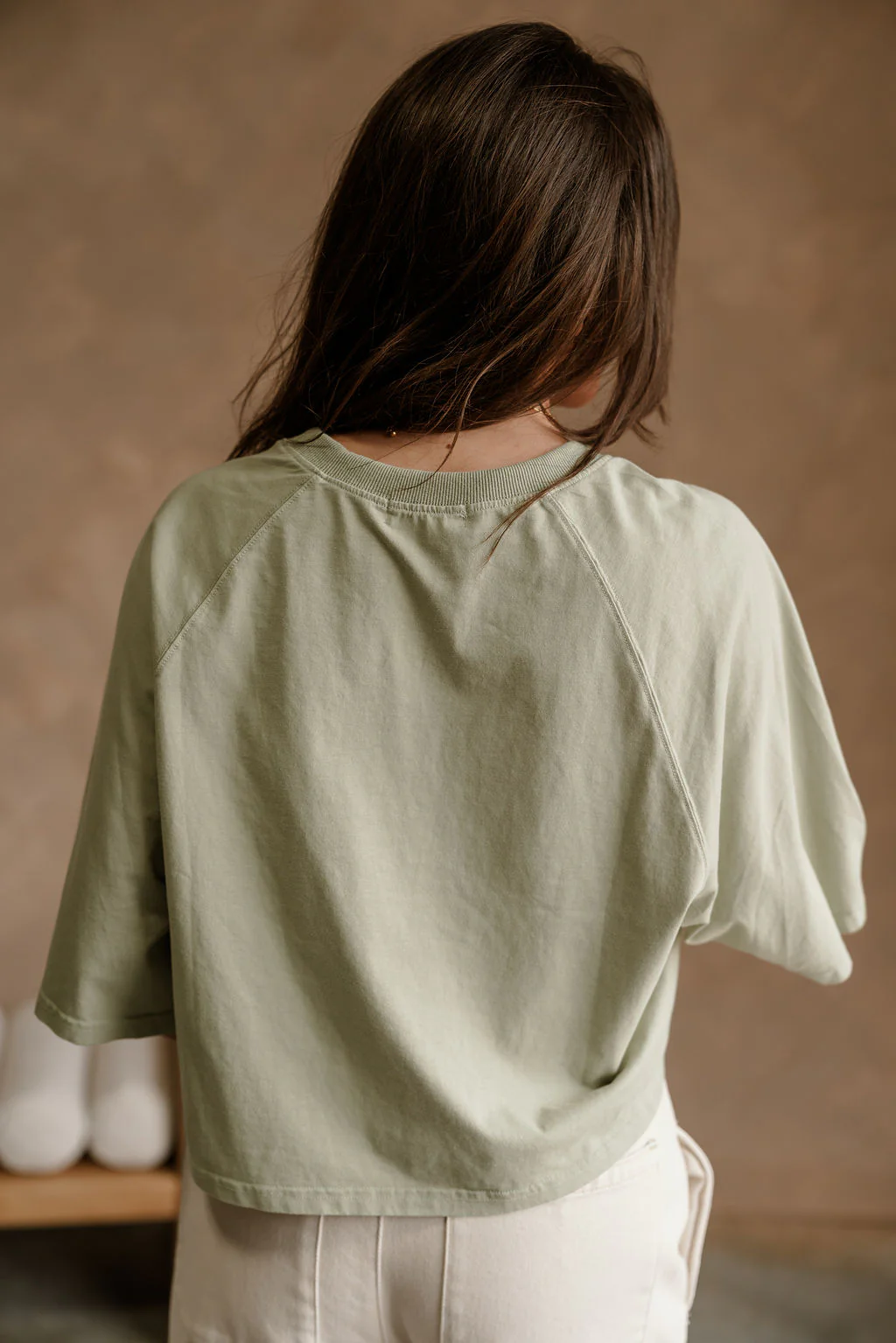 Becca Sage Cropped Short Sleeve Top - Image 5