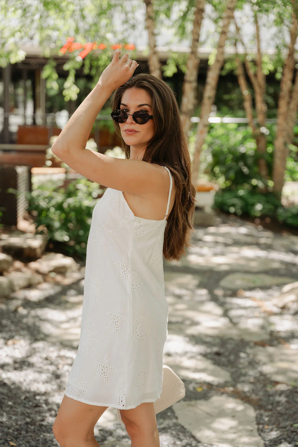 Becky White Seashell Eyelet Mini Dress - Image 7