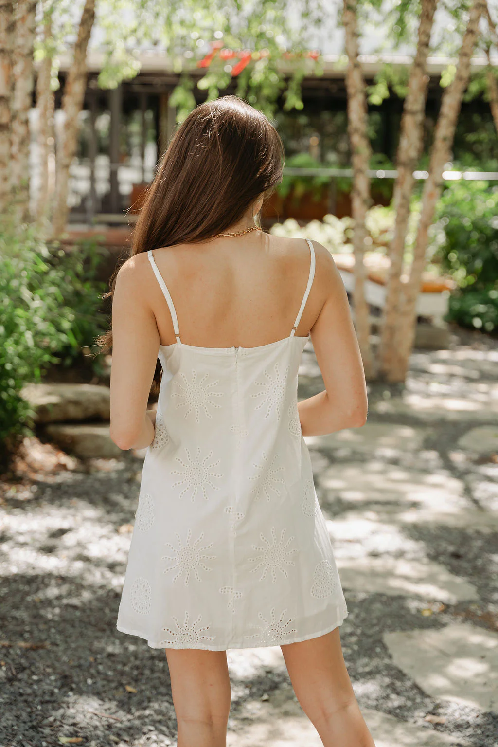 Becky White Seashell Eyelet Mini Dress - Image 9