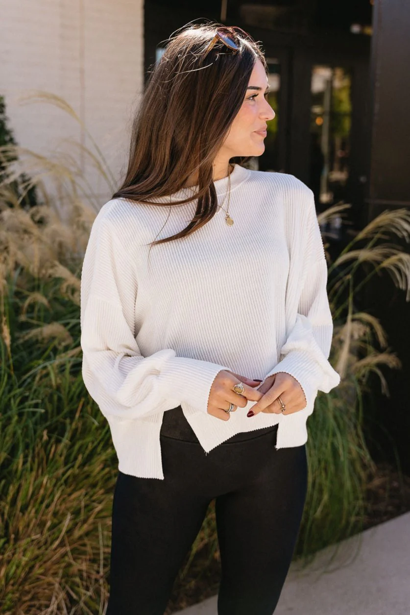 Bella Ribbed Long Sleeve Top - Image 8