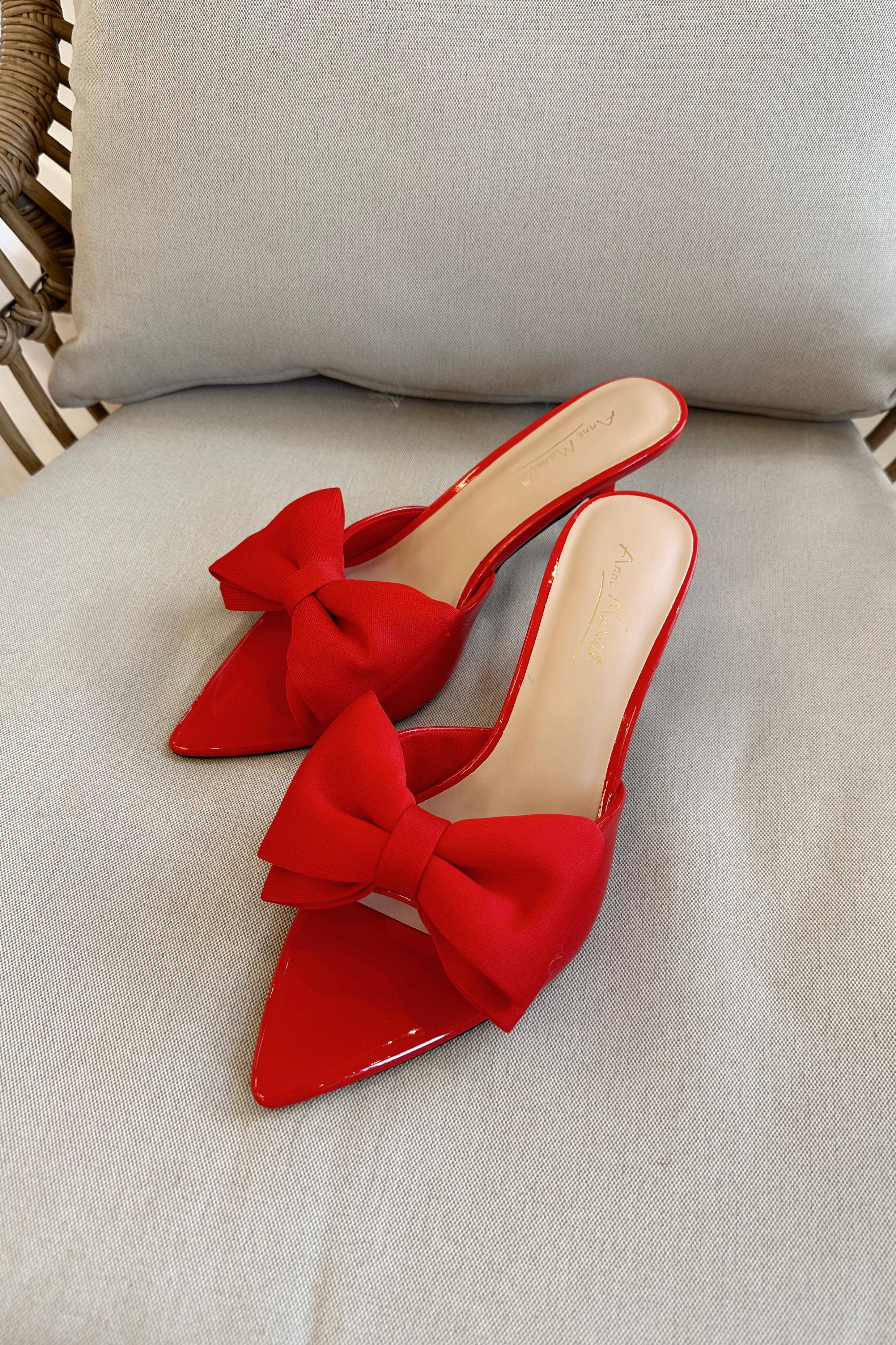 Bermuda Red Patent Bow Kitten Heel - Image 3