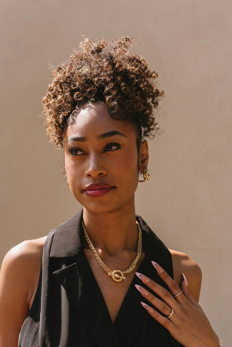 Bianca Gold Twisted Knot Earrings - Image 2