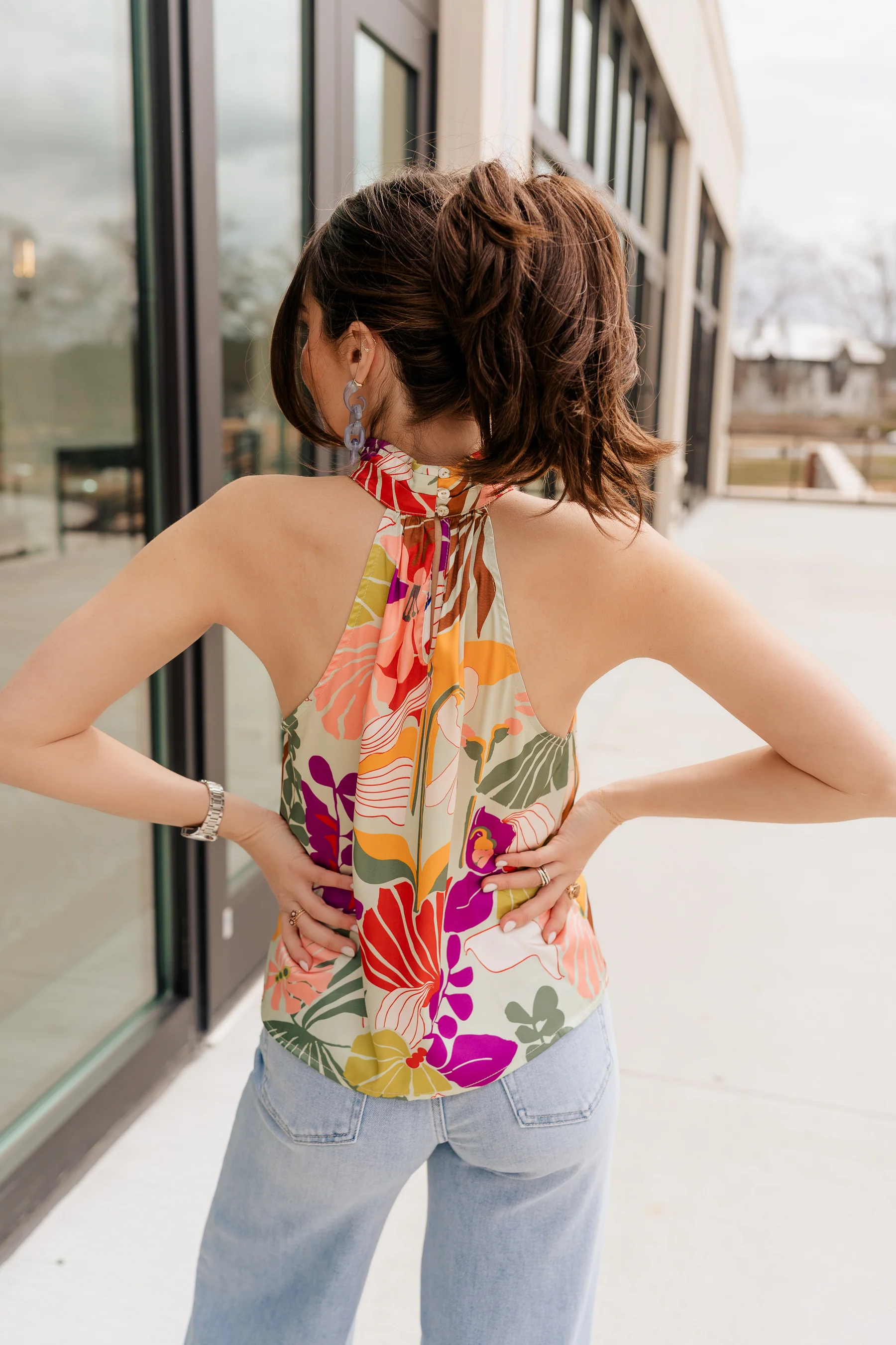 Bianca Satin Floral Tank Top - Image 2
