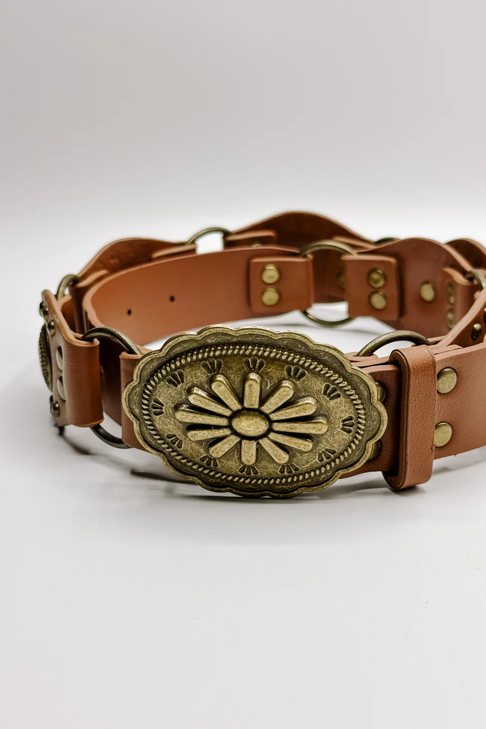 Bianca Studded Floral Buckle Belt - Image 4