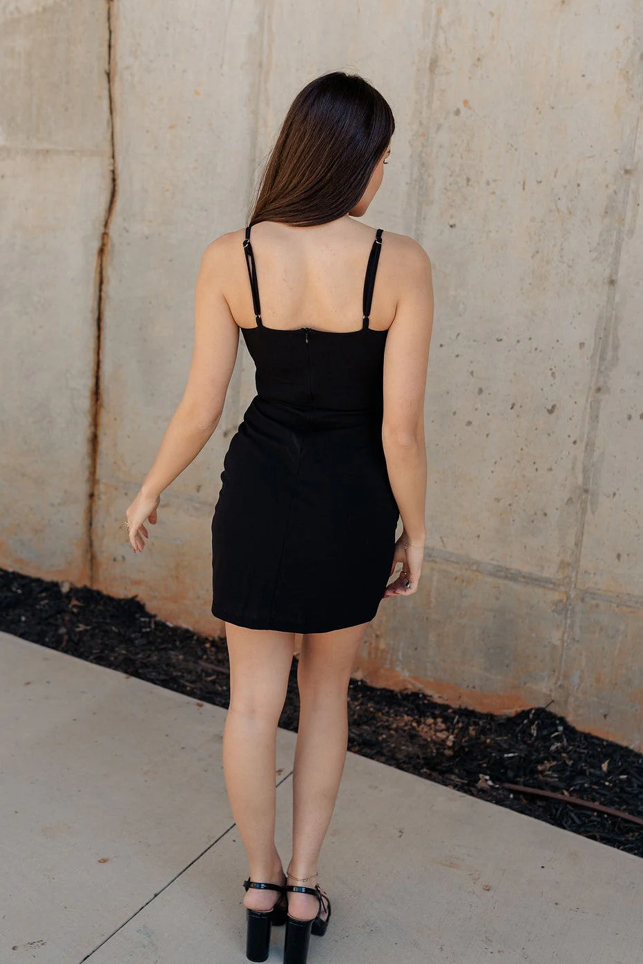 Elodie Black Rhinestone Bow Mini Dress - Image 4