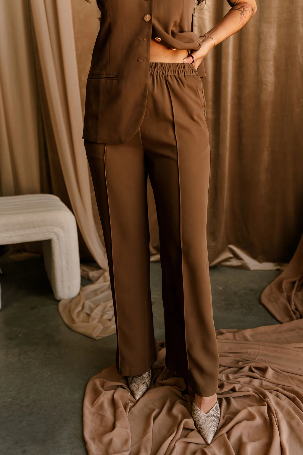 Blair Brown Wide Leg Pants - Image 2