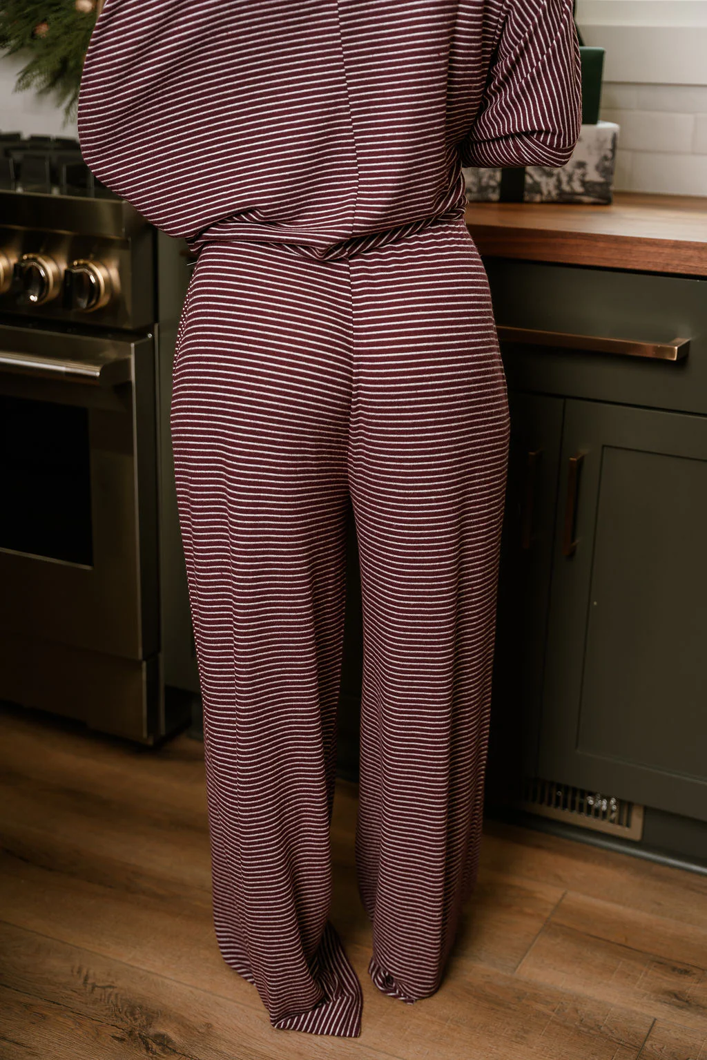 Blair Burgundy Striped Loungewear Set - Image 16
