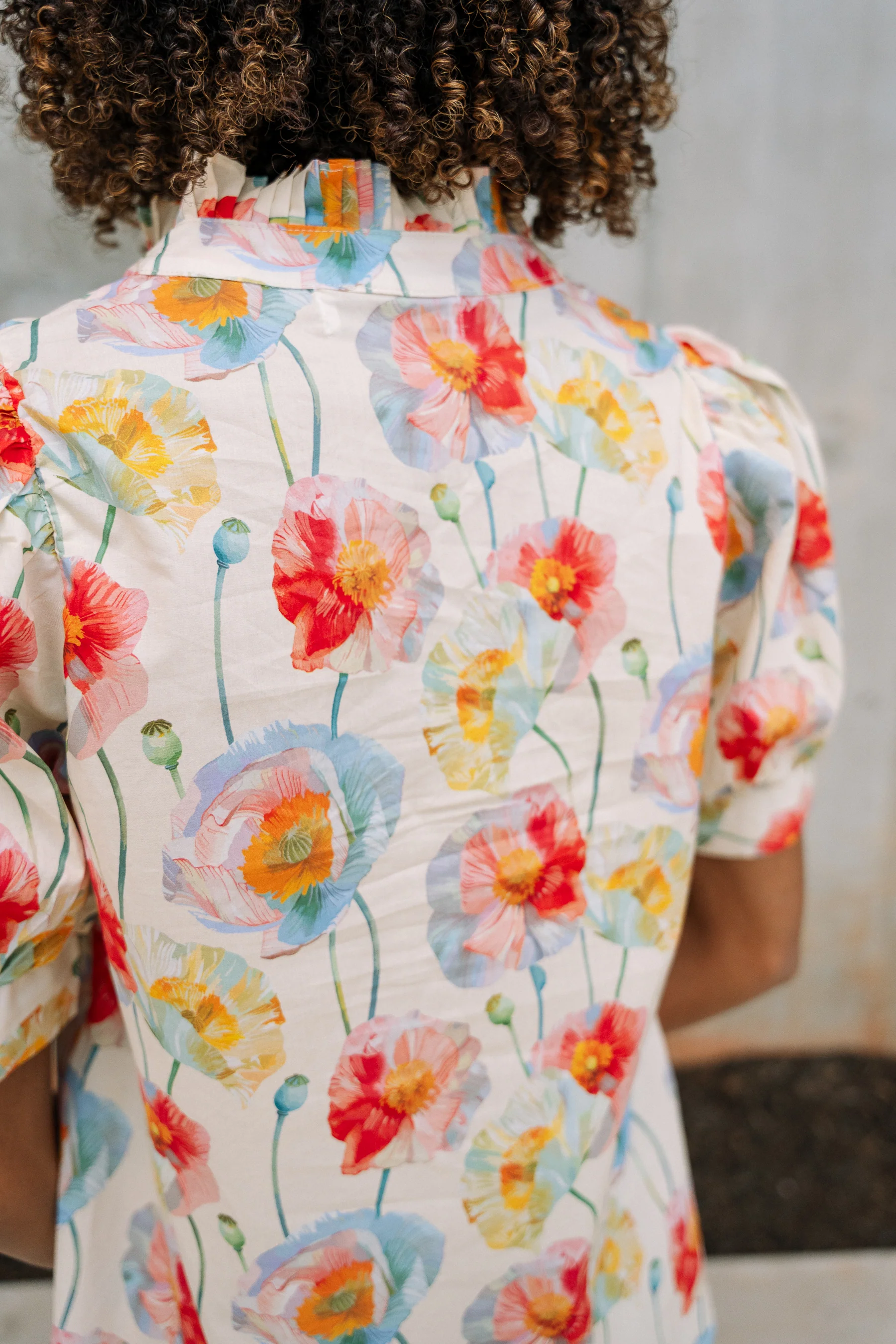 Blair Cream Multi Floral Short Sleeve Top - Image 7