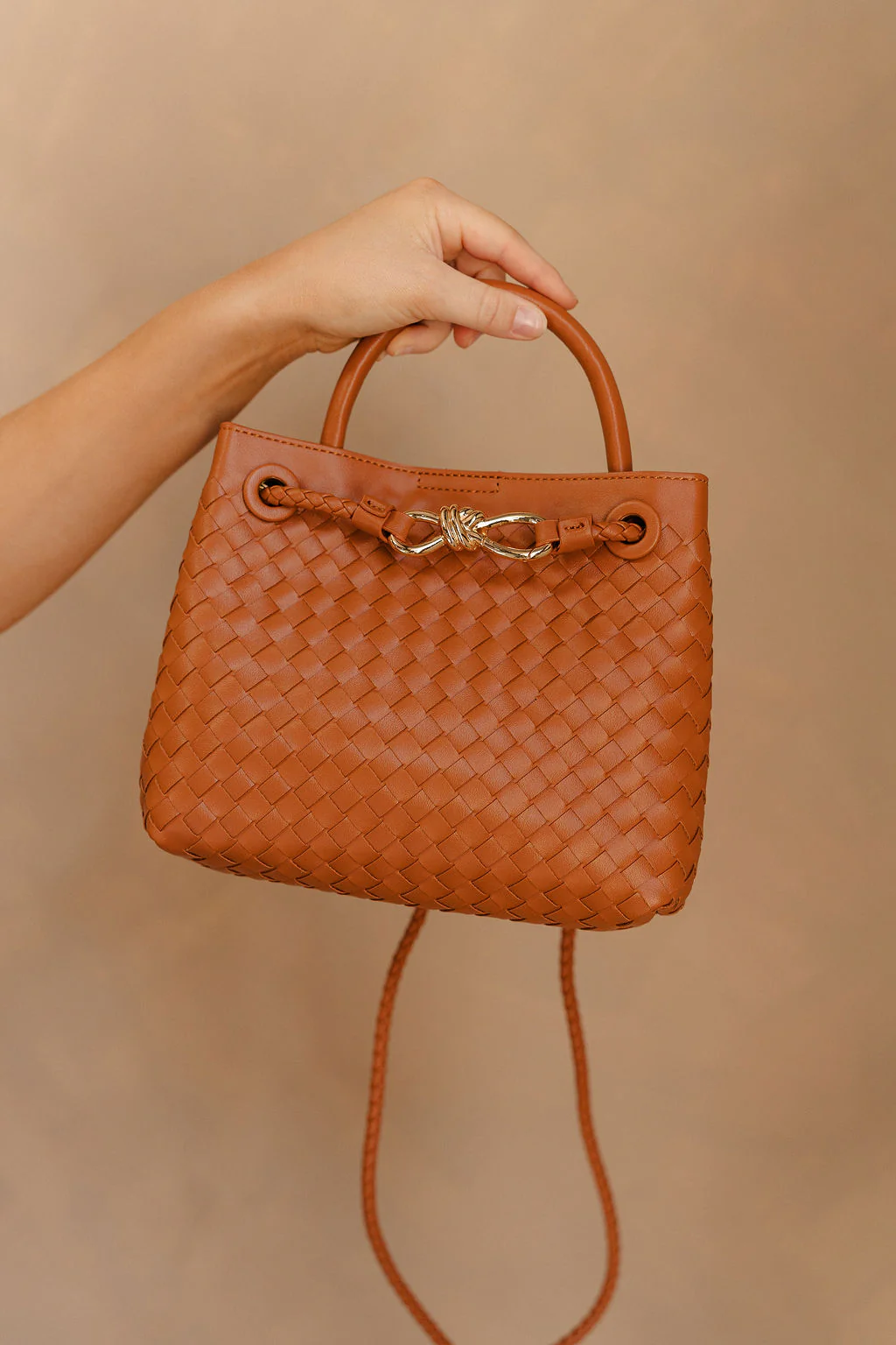 Blakely Light Brown Braided Purse - Image 3