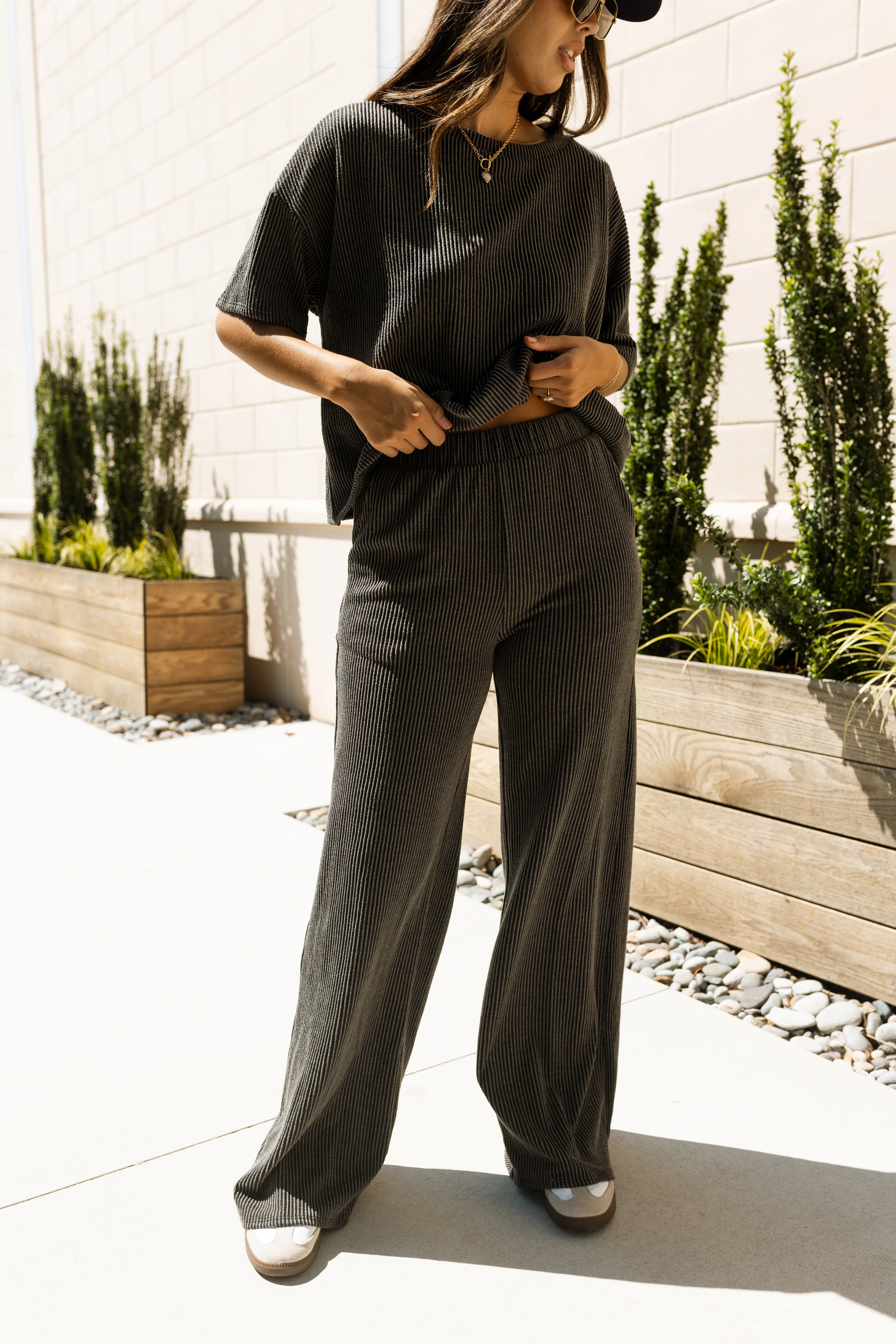 Blayke Charcoal Ribbed Pants