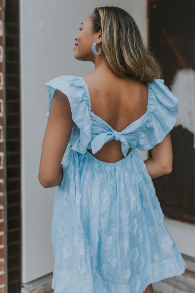 Blue Ruffle Mini Dress Time Of My Life in Blue - Image 4