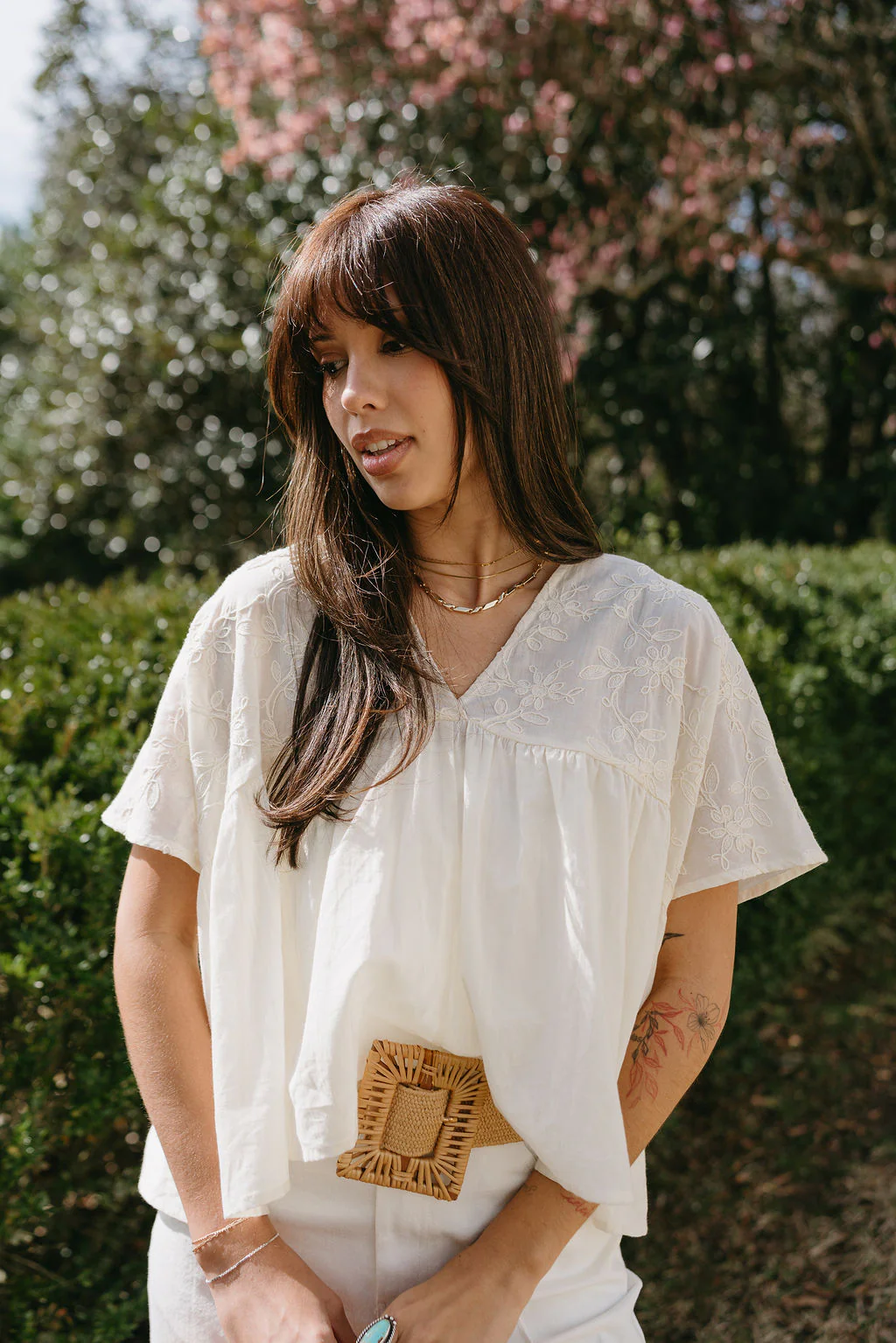 Bonnie Cream Embroidered Floral Top