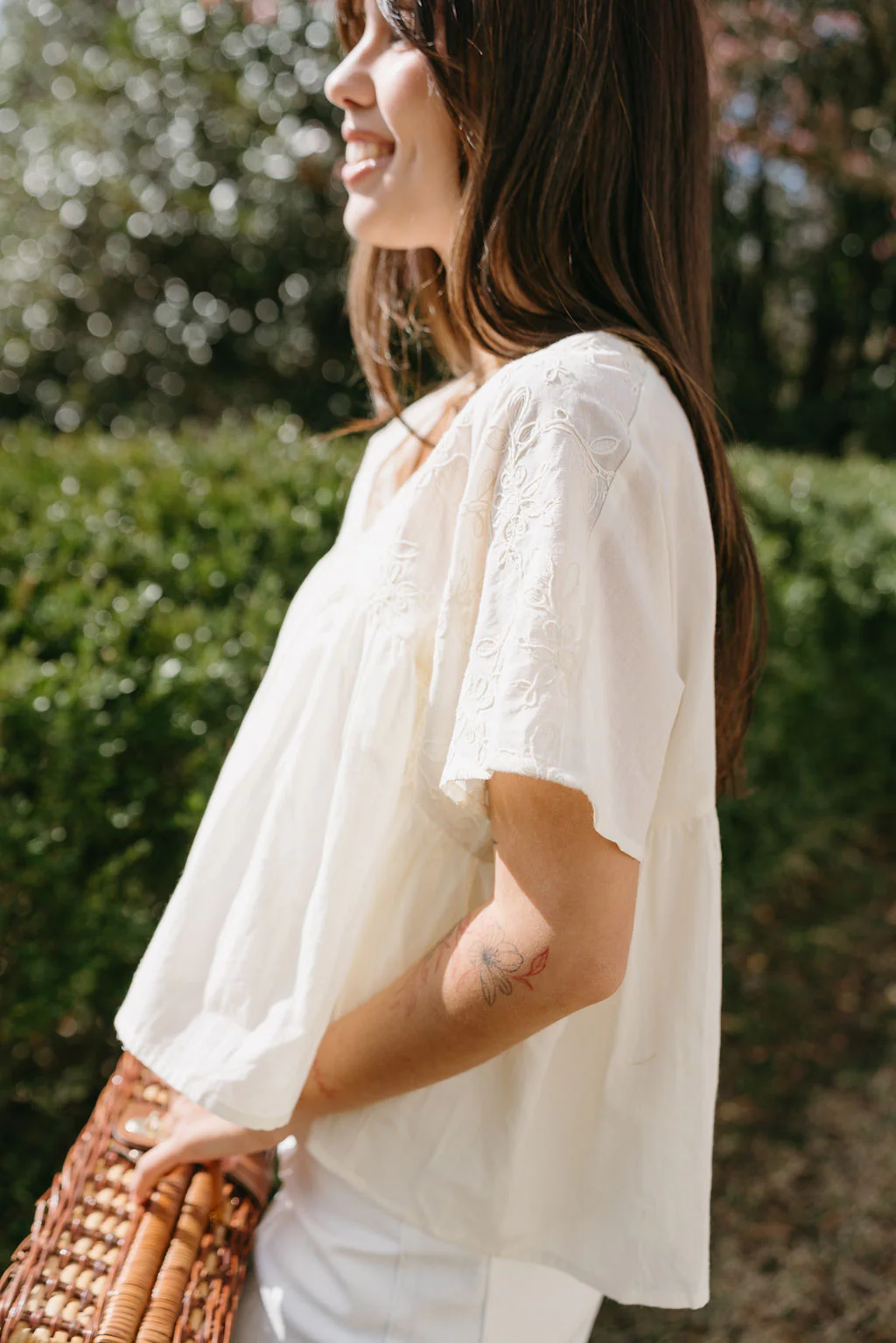 Bonnie Cream Embroidered Floral Top - Image 5